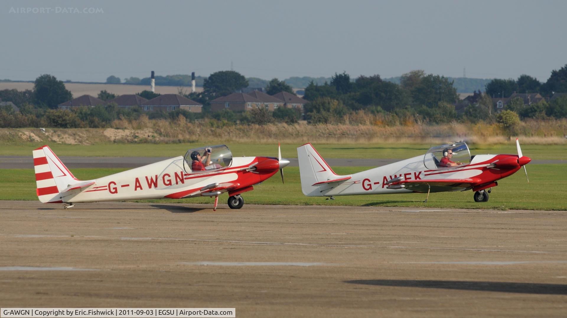 G-AWGN, 1968 Sportavia-Putzer Fournier RF-4D C/N 4084, 5. G-AWEK and G-AWGN (The Red Hawks) at The Duxford Air Show, September 2011.