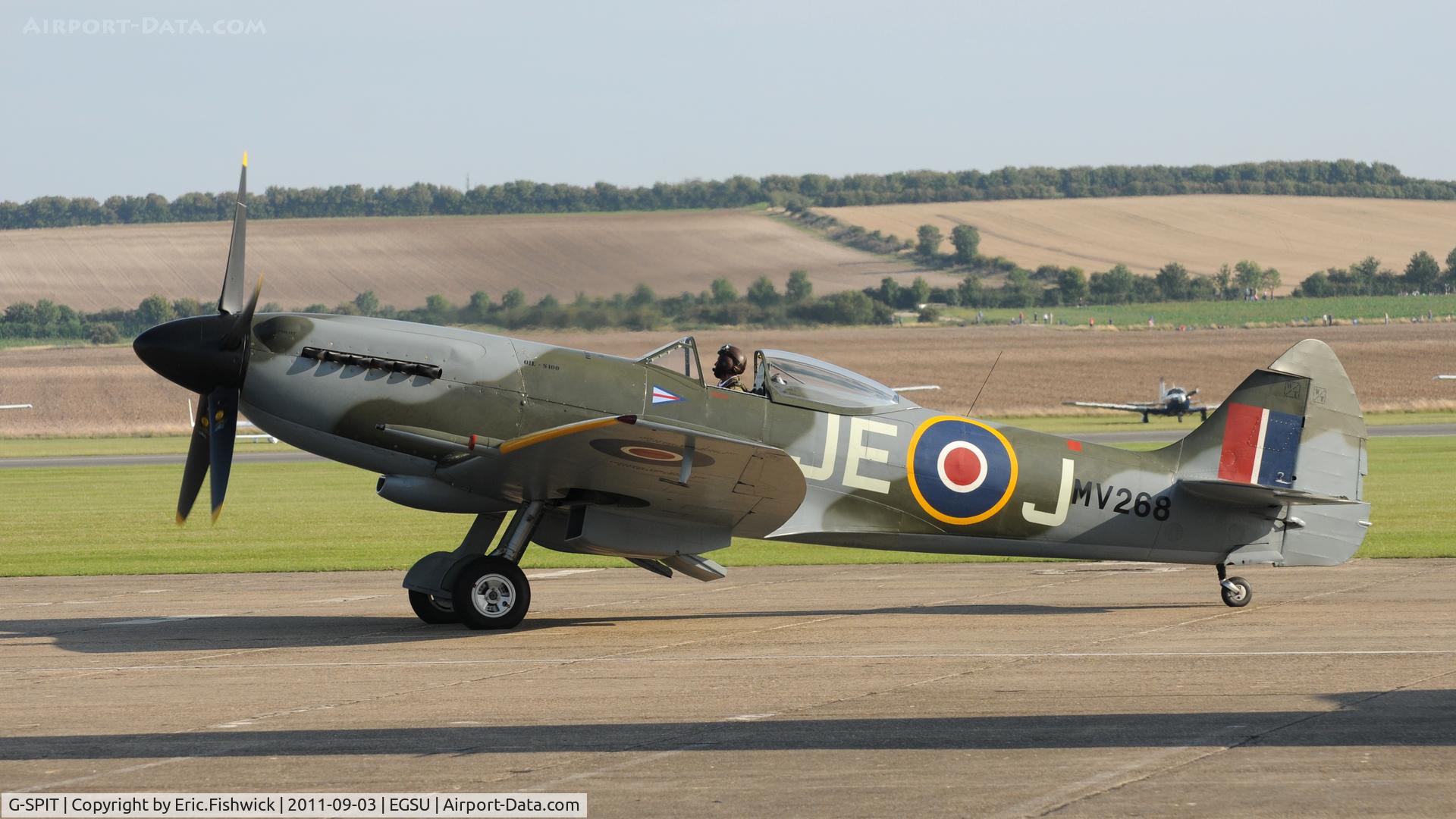 G-SPIT, 1944 Supermarine 379 Spitfire FR.XIV C/N 6S/649205, 1. MV268 at The Duxford Air Show, September 2011.