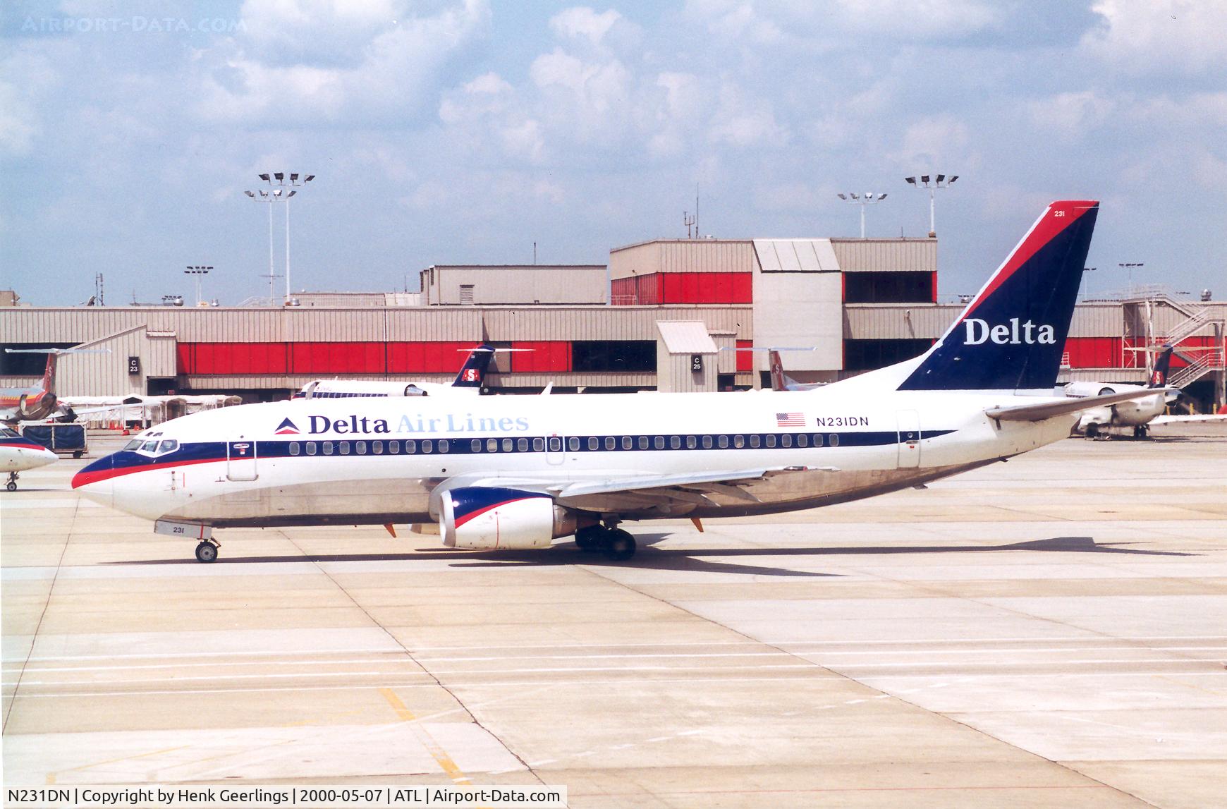 N231DN, 1987 Boeing 737-3L9 C/N 23717, Delta