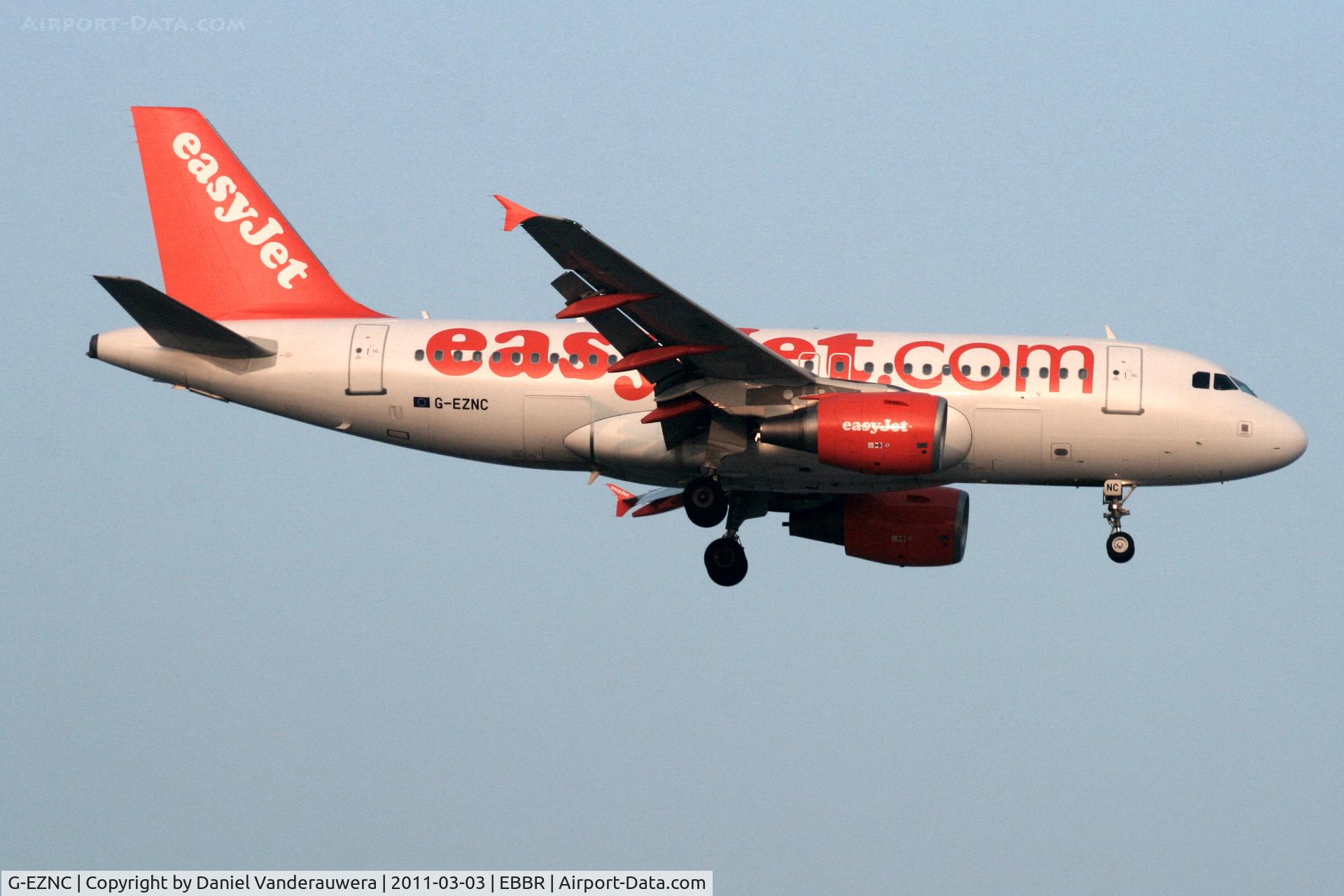 G-EZNC, 2003 Airbus A319-111 C/N 2050, Arrival of flight EZY2795 to RWY 02