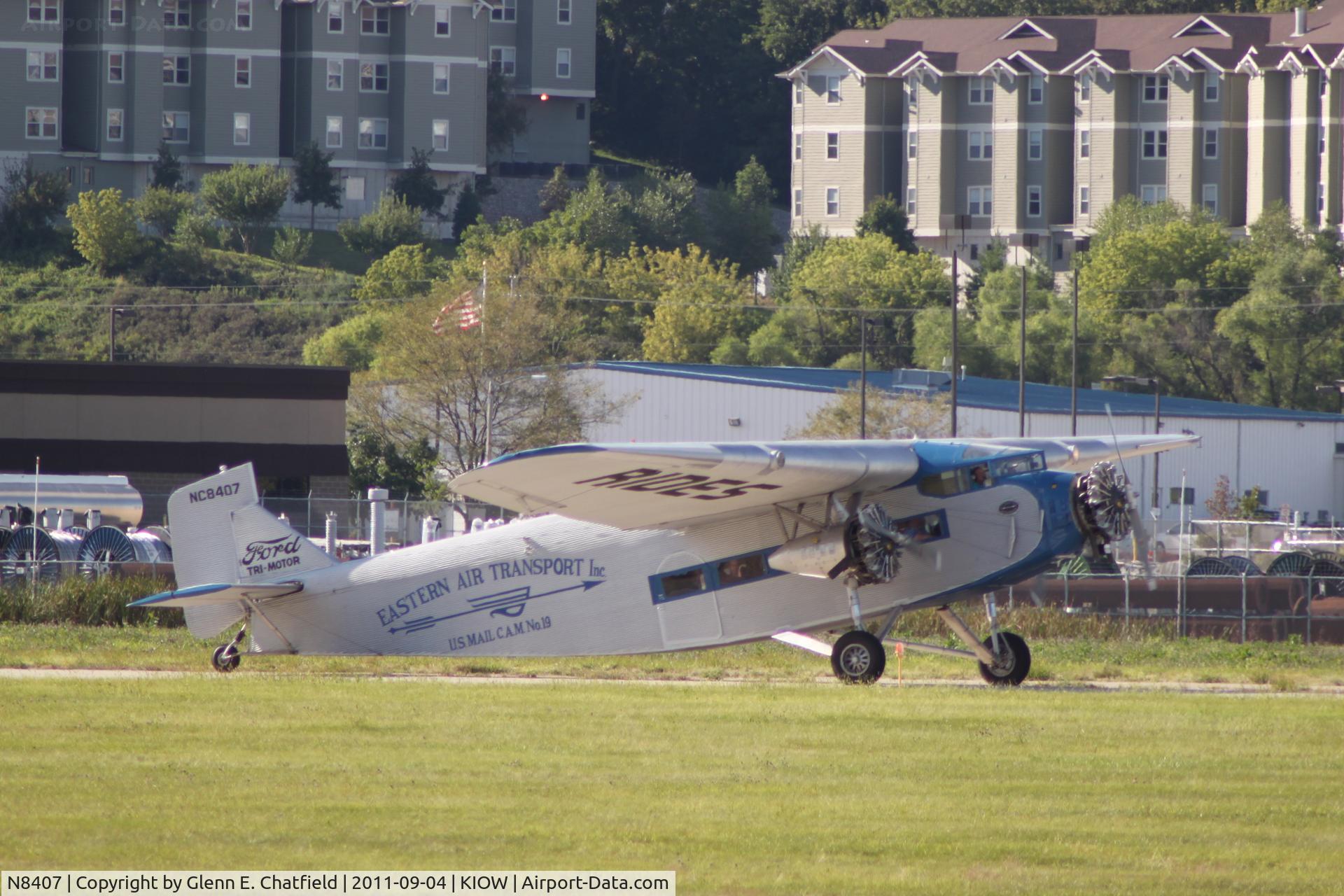 N8407, 1929 Ford 4-AT-E Tri-Motor C/N 69, Taxiing after landing runway 30.