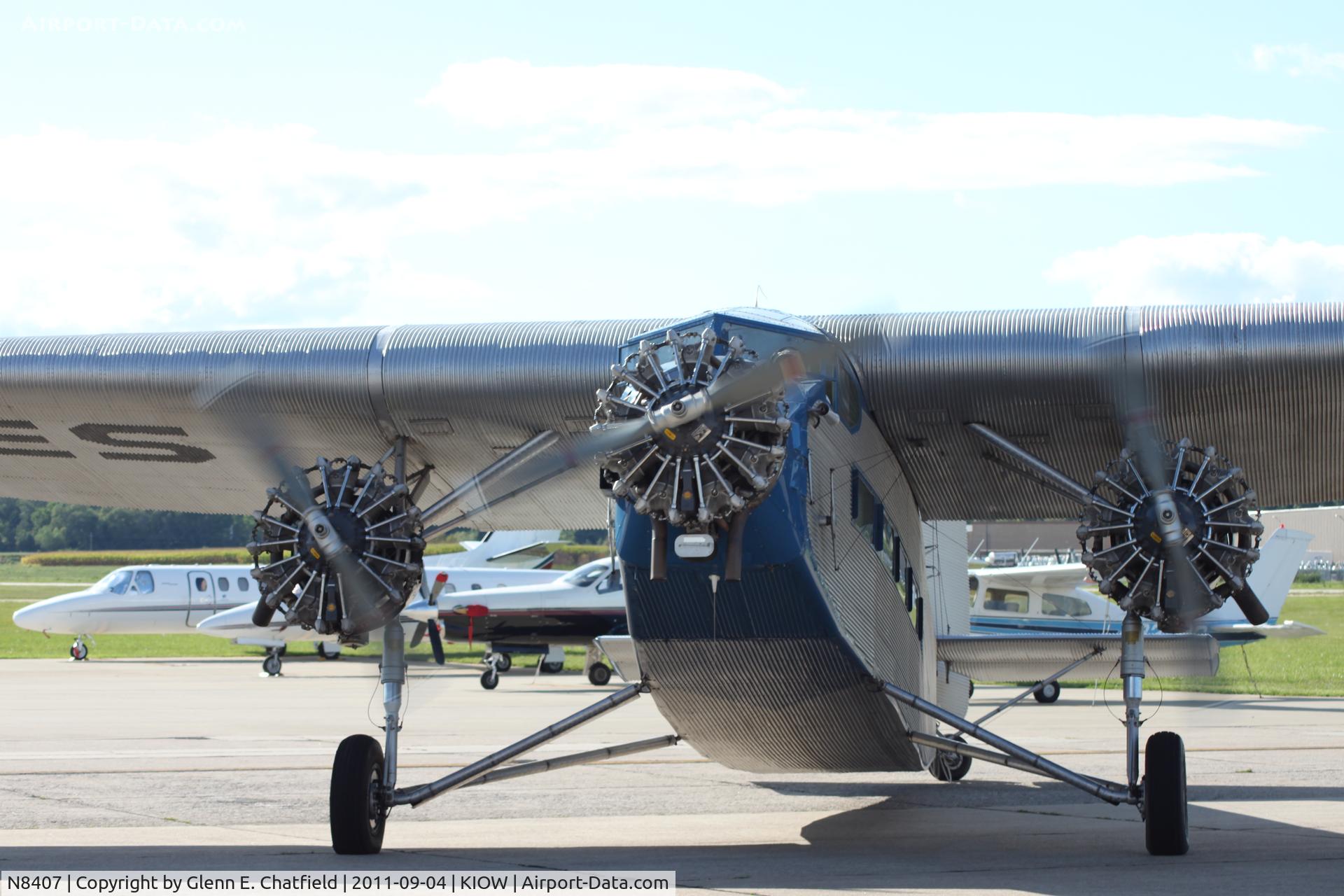 N8407, 1929 Ford 4-AT-E Tri-Motor C/N 69, Arriving at the ramp to exchange passengers.