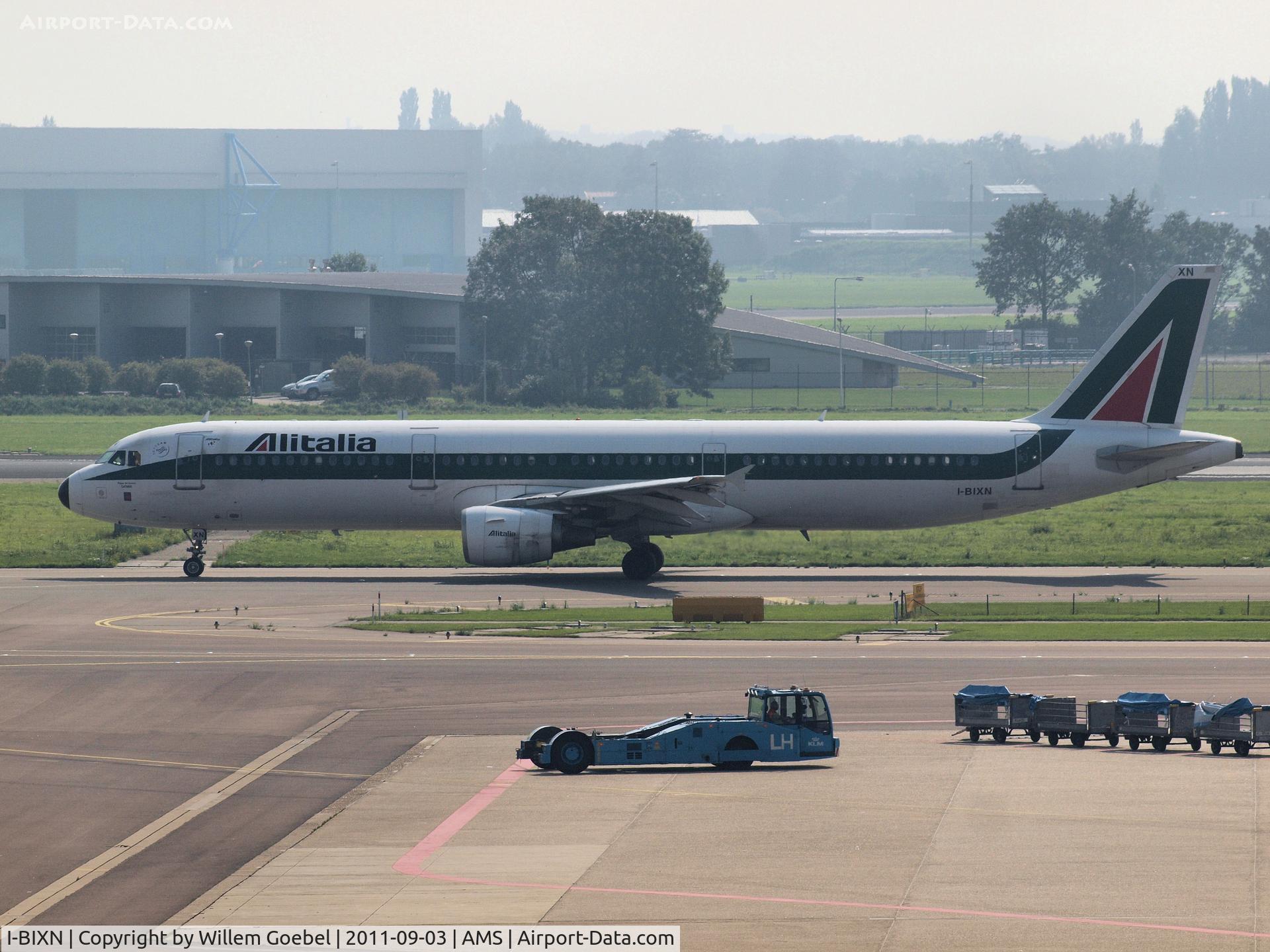 I-BIXN, 1996 Airbus A321-112 C/N 576, Ready for take off from Amsterdam Airport