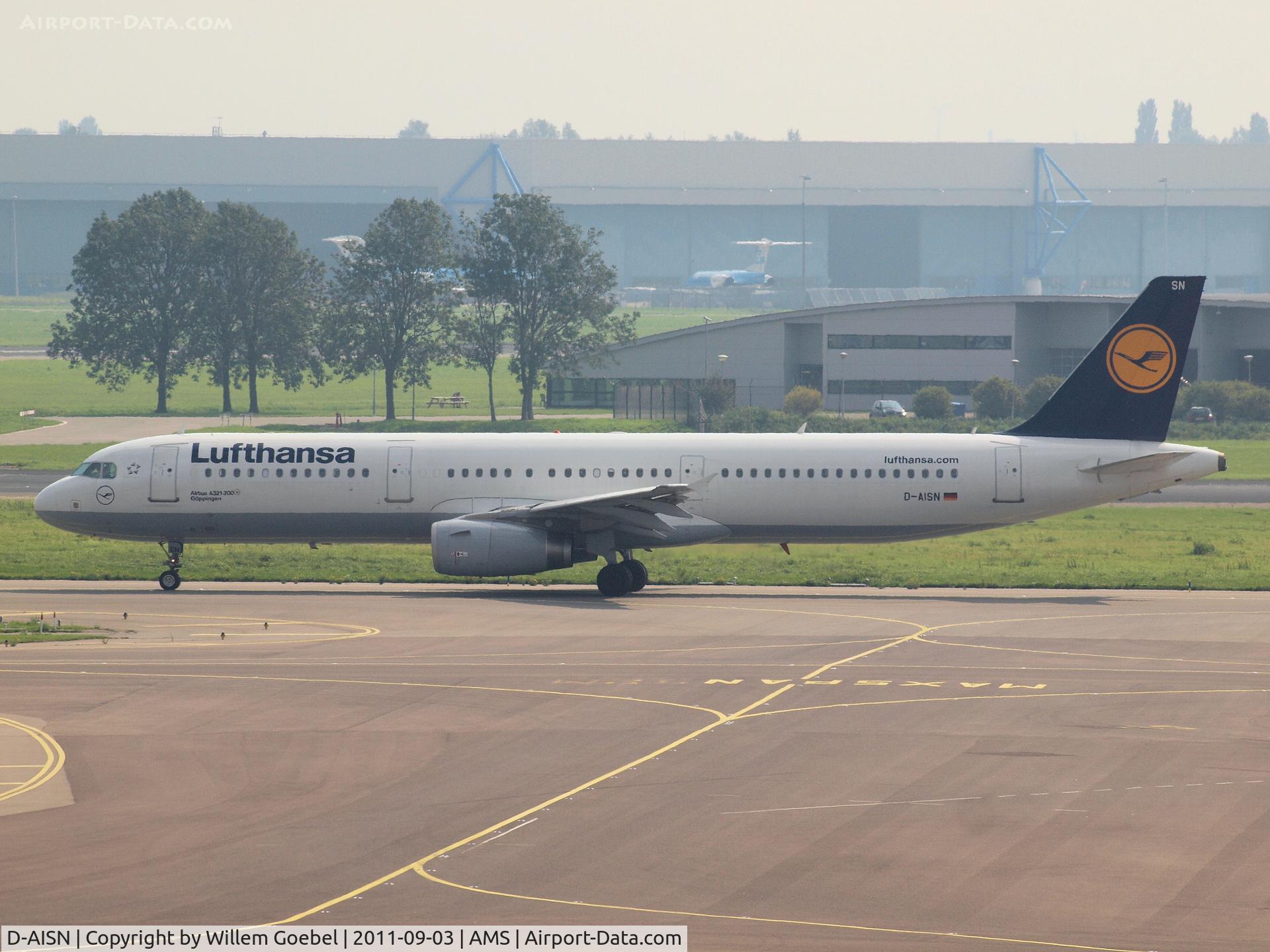 D-AISN, 2008 Airbus A321-231 C/N 3592, Ready for take off from Amsterdam Airport