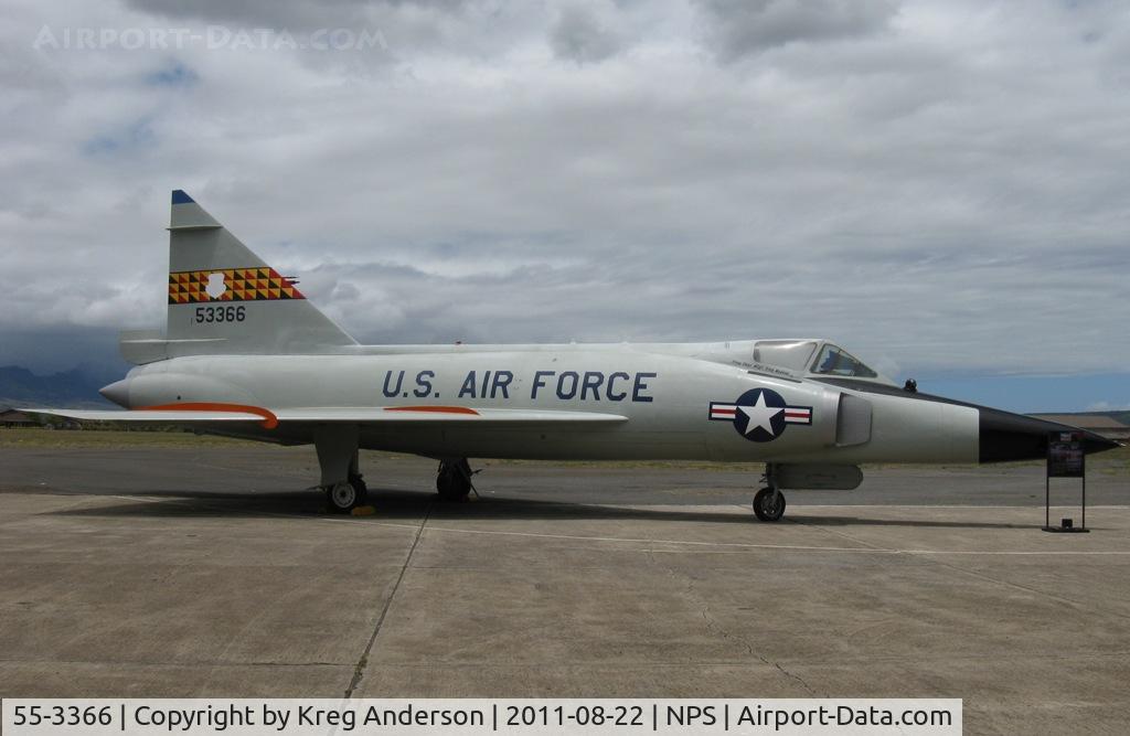 55-3366, 1955 Convair F-102A Delta Dagger C/N Not found 55-3366, Convair F102A Delta Dagger at the Pacific Aviation Museum on Ford Island, HI.