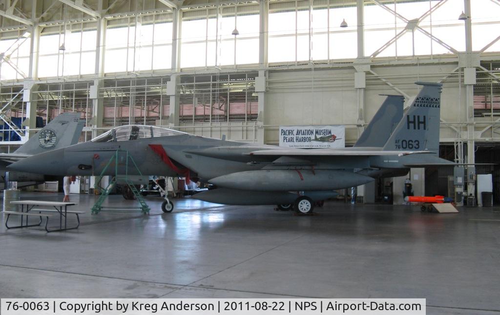 76-0063, 1976 McDonnell Douglas F-15A Eagle C/N 0249/A215, McDonnell-Douglas F-15A Eagle at the Pacific Air Museum on Ford Island, HI.