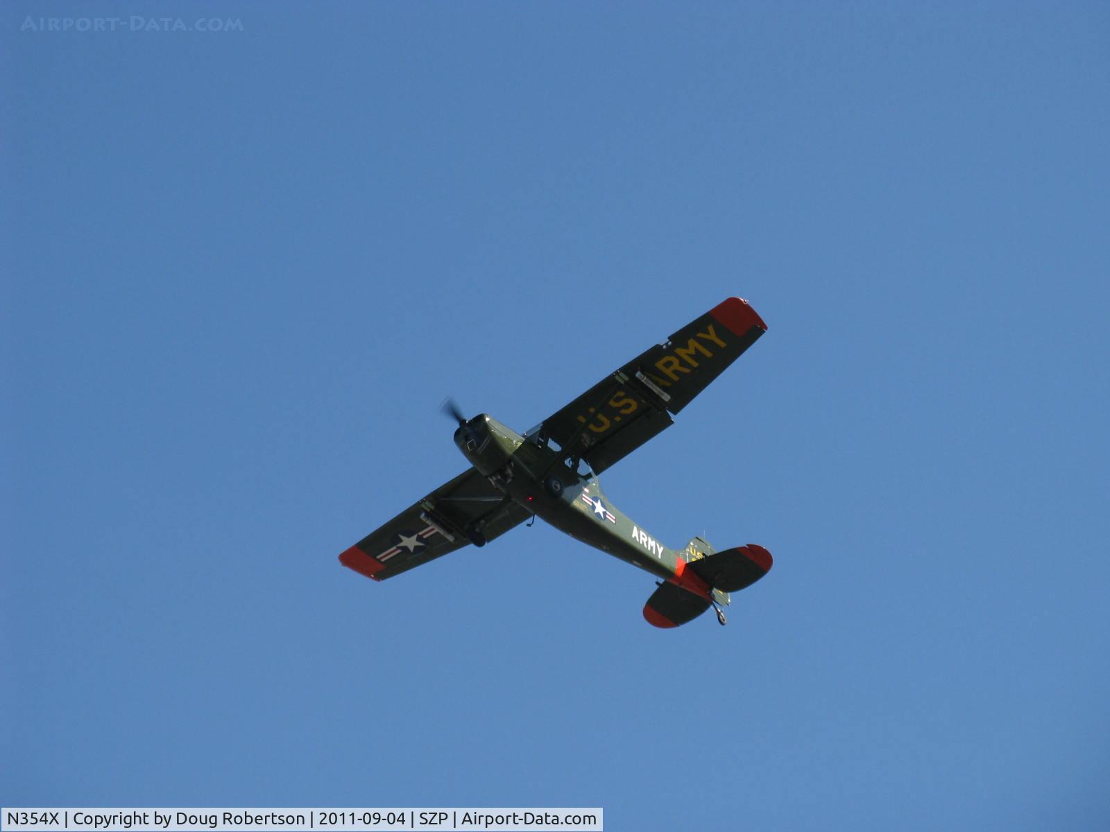 N354X, 1957 Cessna L-19E Bird Dog C/N 24512, 1957 Cessna L-19E BIRD DOG, Continental O-470-11B 213 Hp, STOL climbout Rwy 22