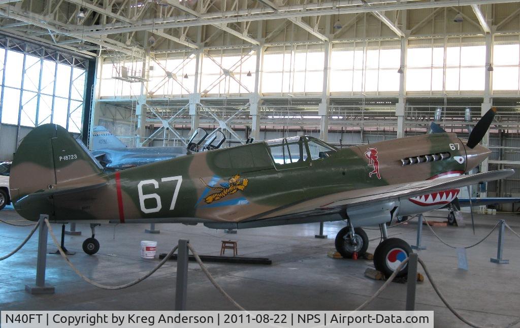 N40FT, 1948 Curtiss P-40E C/N 18723, Curtiss-Wright P-40E Warhawk at the Pacific Aviation Museum on Ford Island, HI.