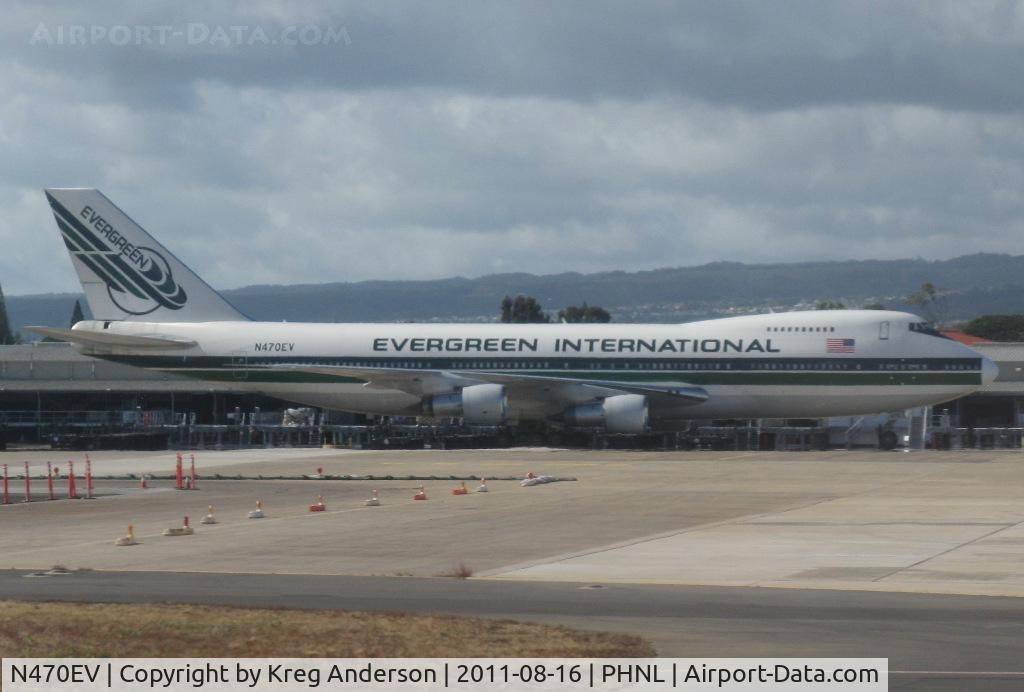 N470EV, 1974 Boeing 747-273C C/N 20653, Evergreen International Airlines Boeing 747-273C at Hickam AFB.