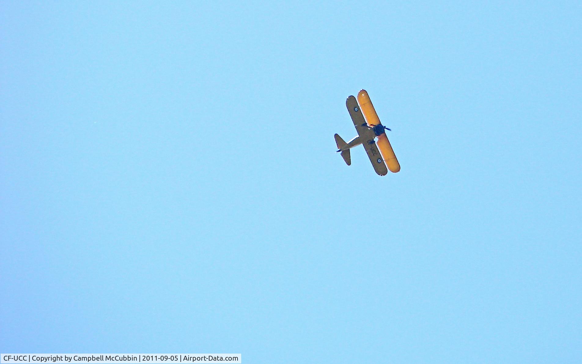 CF-UCC, 1940 Boeing A75N1 C/N 75-8521, Pictured Sept 5, 2011 over Semiahmoo Bay, White Rock, British Columbia, Canada.