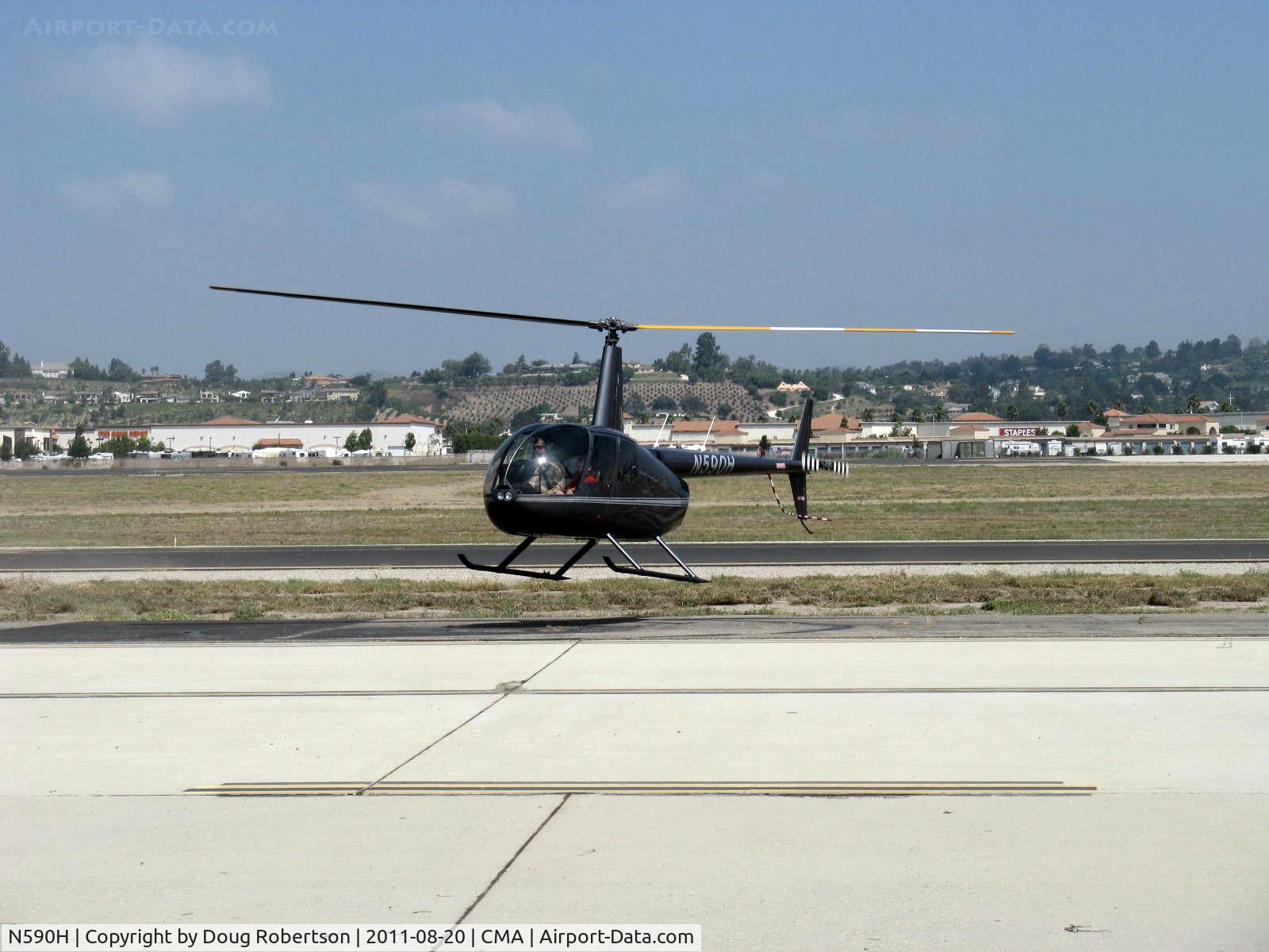 N590H, 2008 Robinson R44 Raven II C/N 12474, 2008 Robinson R44 RAVEN II, Lycoming IO-540-AE1A5 245 Hp for 5 minutes, 205 Hp continuous, landing
