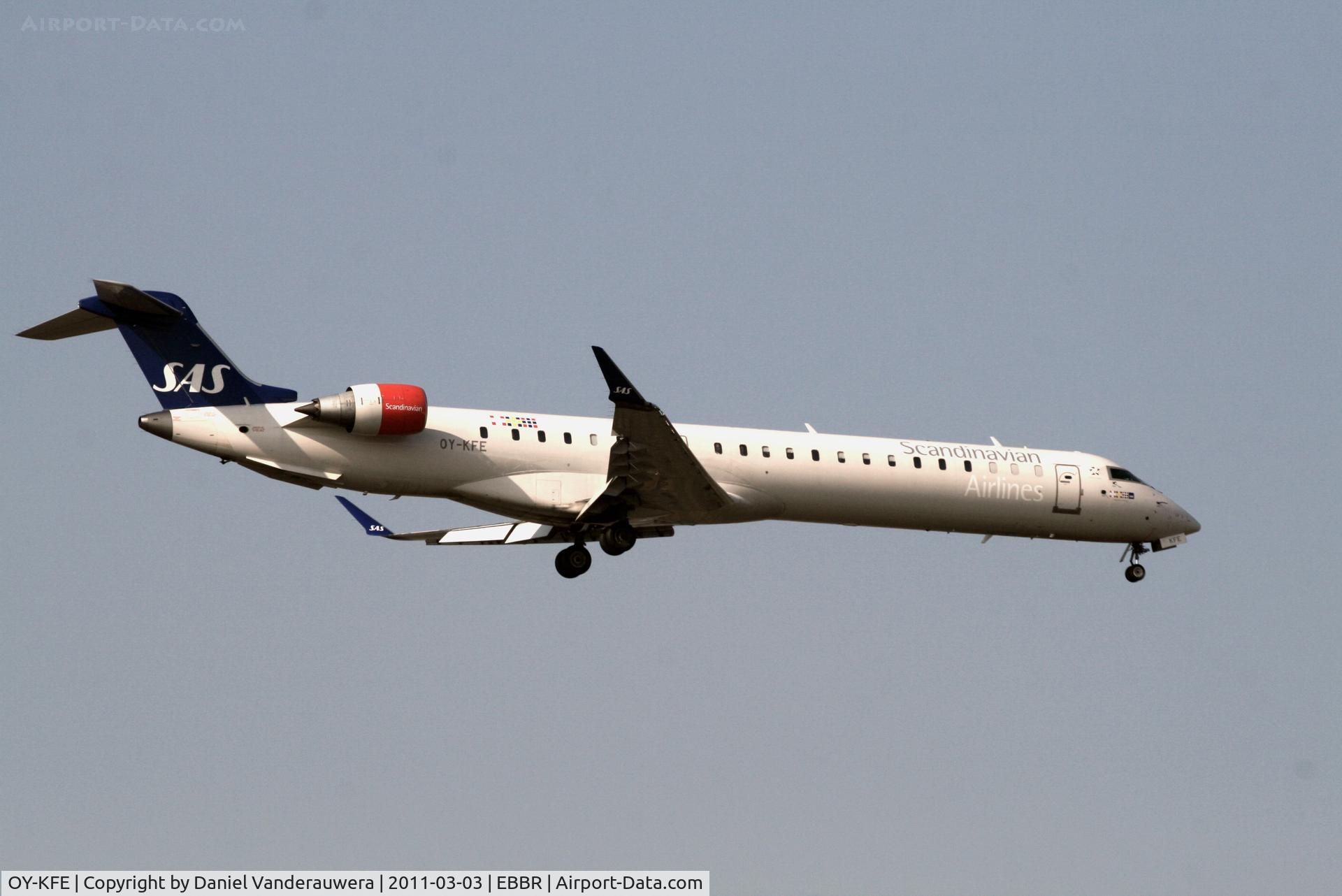 OY-KFE, 2009 Bombardier CRJ-900ER (CL-600-2D24) C/N 15224, Flight is descending SK1591 to RWY 02