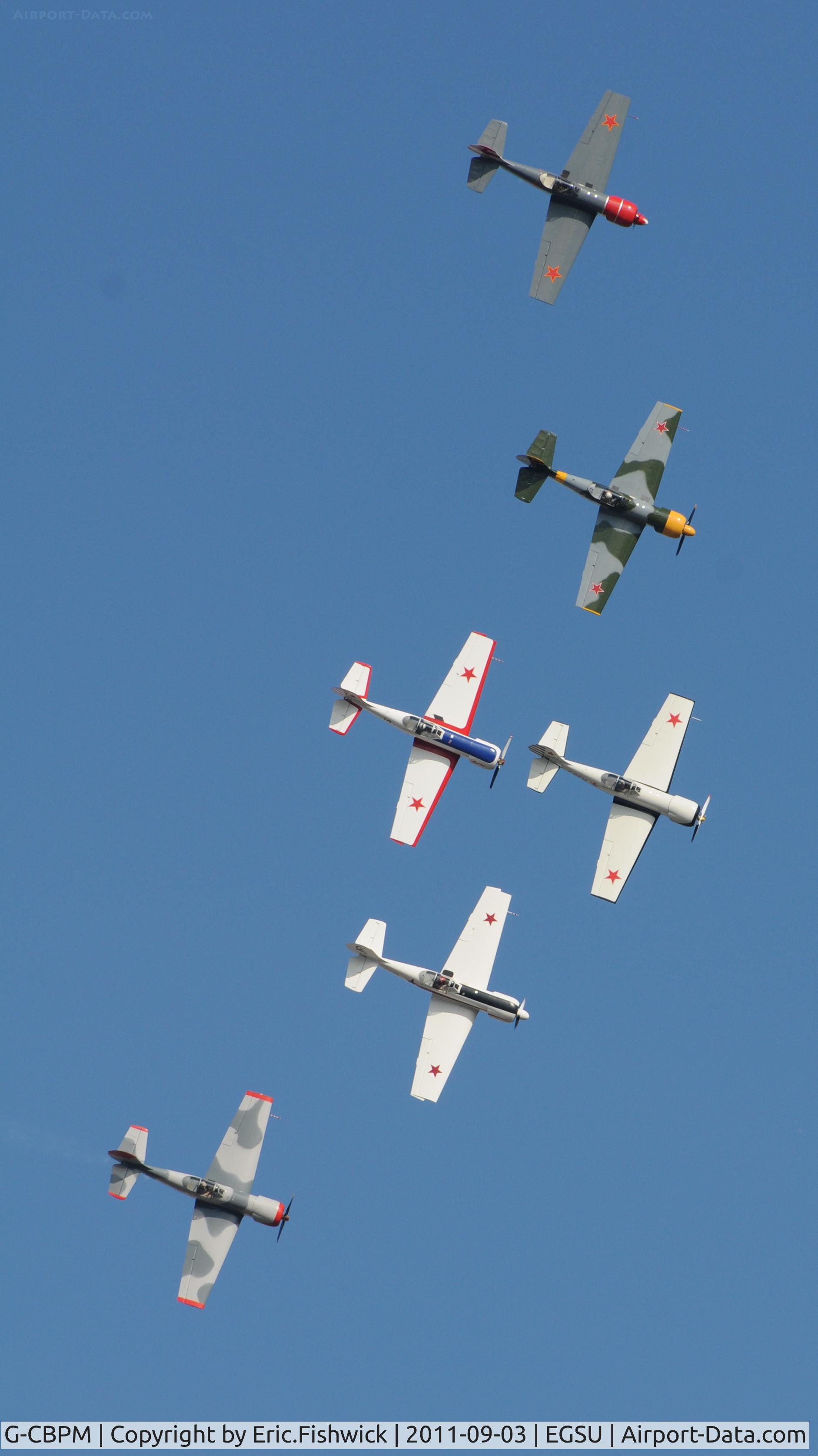 G-CBPM, 1981 Yakovlev Yak-50 C/N 812101, 5. G-CBPM leading The Aerostars at The Duxford Air Show, September 2011