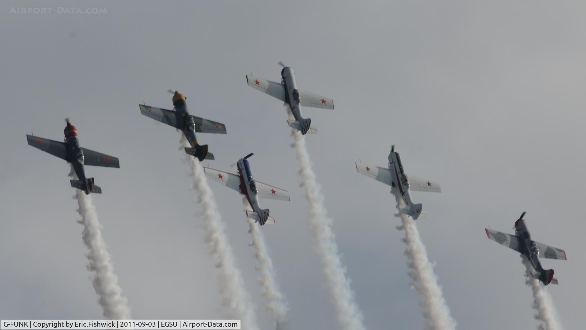 G-FUNK, 1985 Yakovlev Yak-50 C/N 852908, 5. G-FUNK with The Aerostars at The Duxford Air Show, September 2011