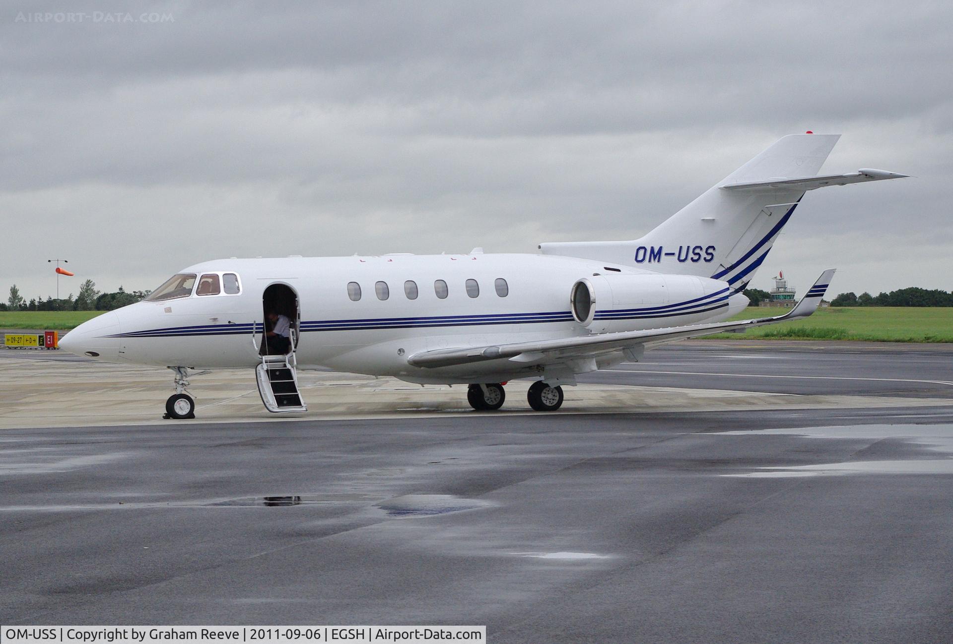 OM-USS, 2005 Raytheon Hawker 800XP C/N 258720, Parked at Norwich.