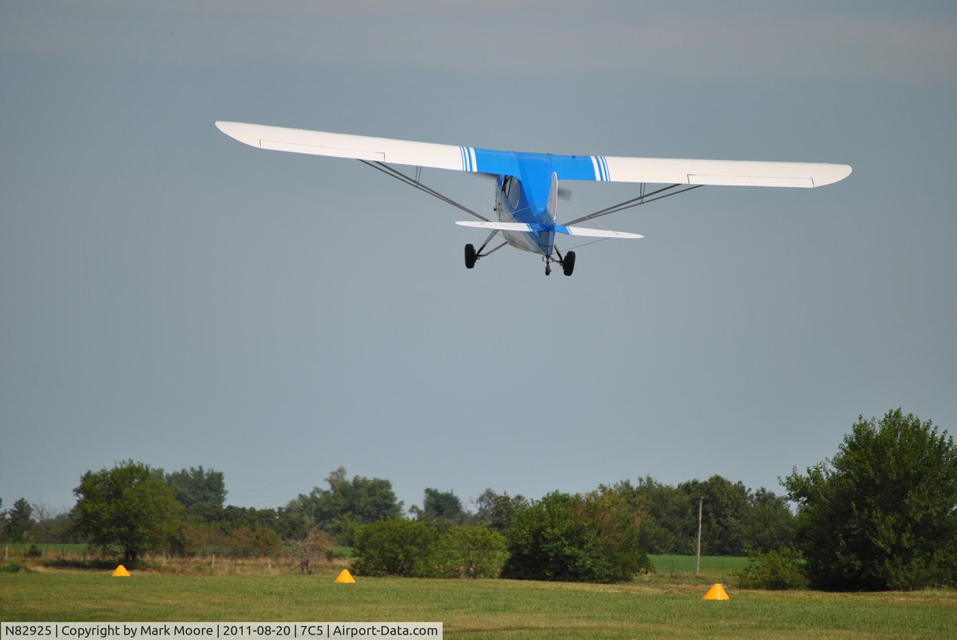 N82925, 1946 Aeronca 7AC Champion C/N 7AC-1575, Short field take off from SIG Field, Montezuma, Iowa