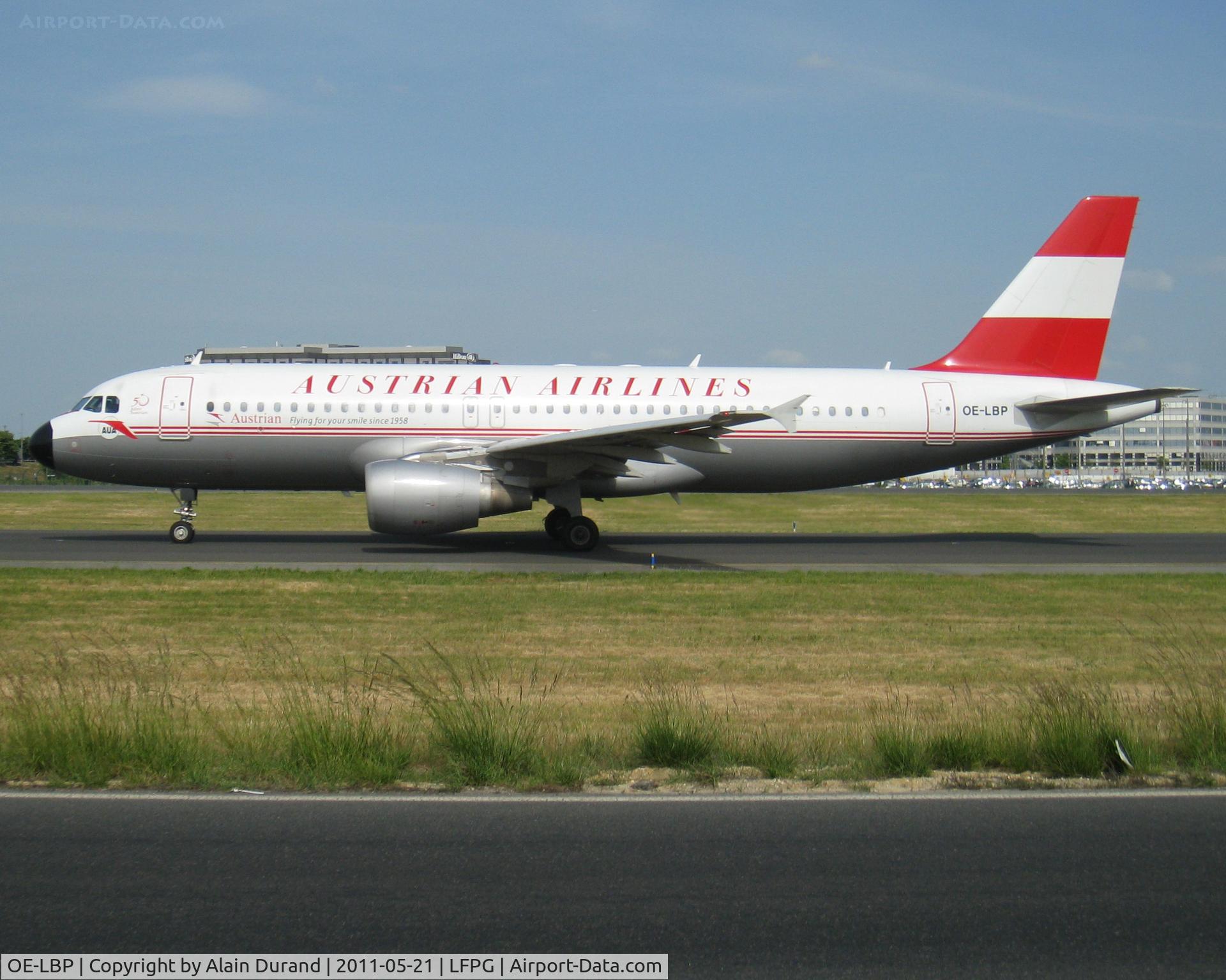 OE-LBP, 1998 Airbus A320-214 C/N 797, The livery was first sported by Vickers Viscounts, then Caravelles and even a Boeing 707-329 leased by Sabena in 1969/70.