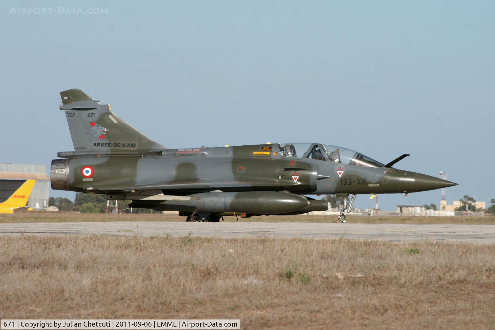 671, Dassault Mirage 2000D C/N 545, Diverted to Malta due to a damaged refueling probe