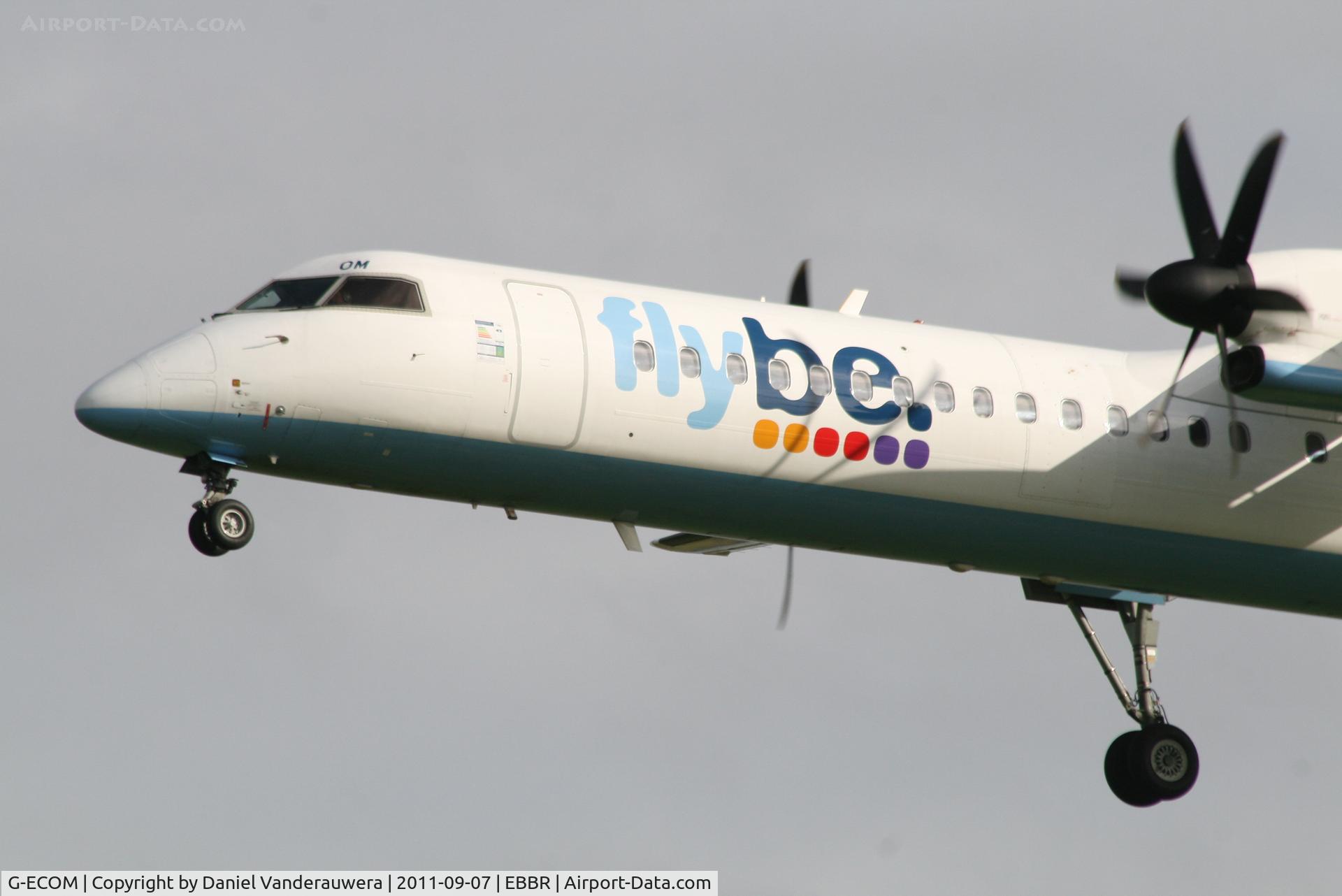 G-ECOM, 2008 De Havilland Canada DHC-8-402Q Dash 8 C/N 4233, Arrival of flight BE593 to RWY 25L