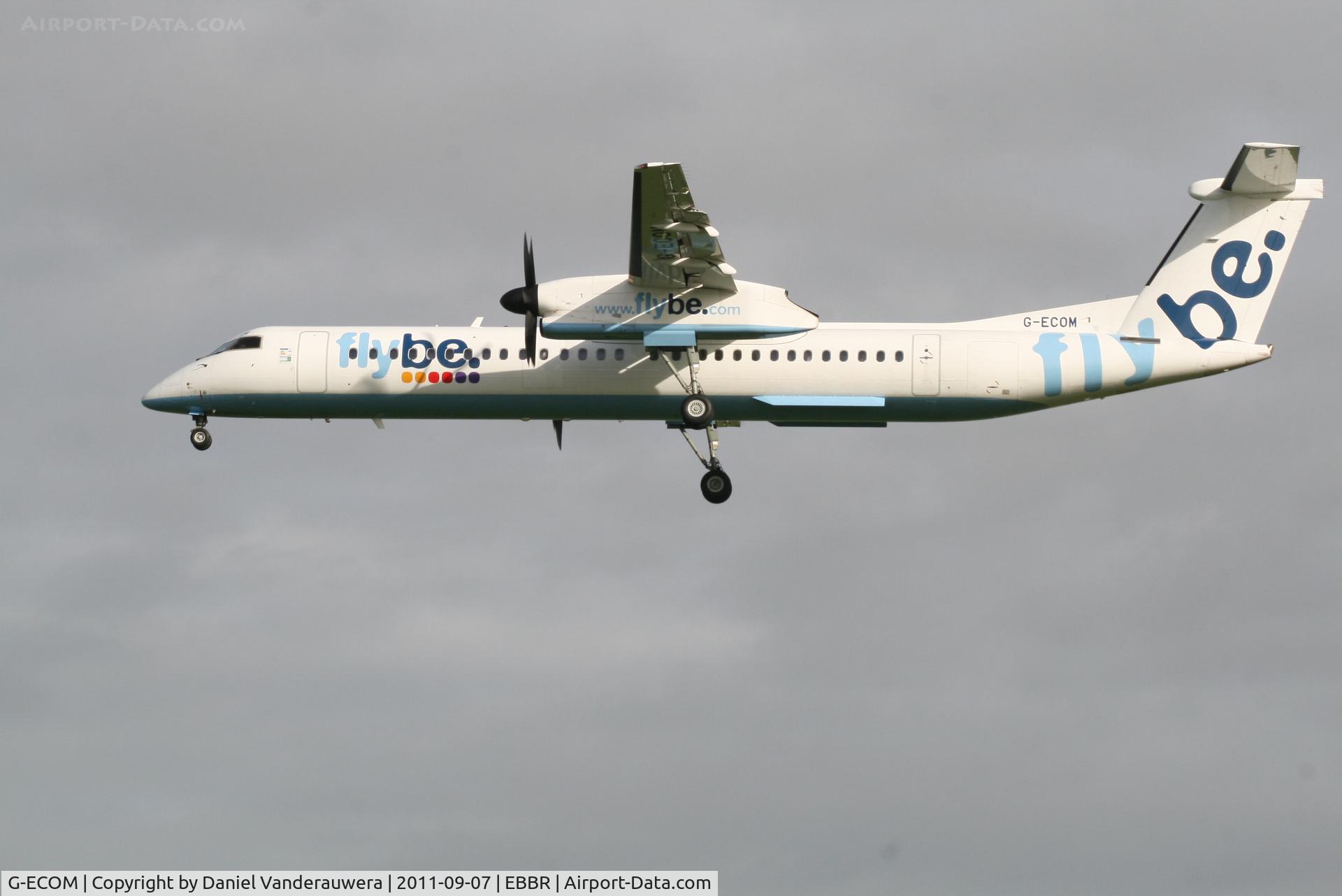 G-ECOM, 2008 De Havilland Canada DHC-8-402Q Dash 8 C/N 4233, Arrival of flight BE593 to RWY 25L