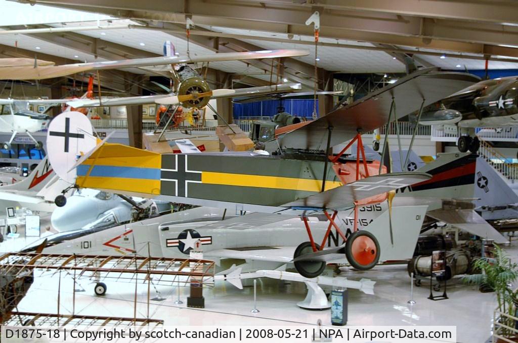 D1875-18, 1918 Fokker D-VII C/N Not found D1875-18, 1918 Fokker D.VII at the National Naval Aviation Museum, Pensacola, FL