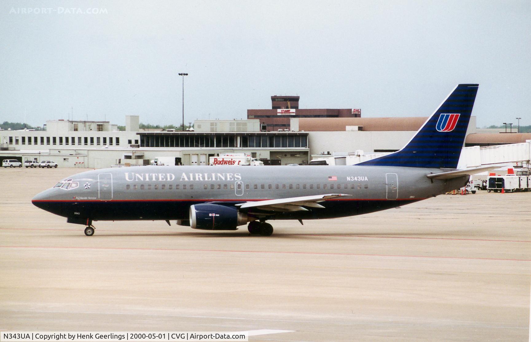 N343UA, 1988 Boeing 737-322 C/N 24247, United Airlines