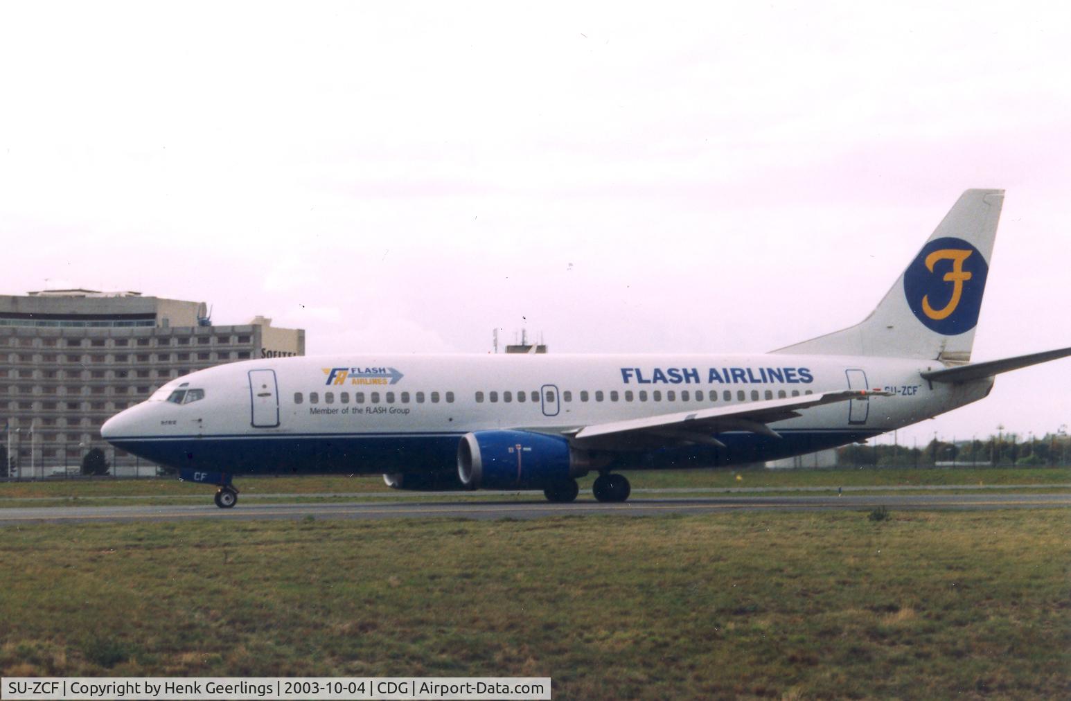 SU-ZCF, Boeing 737-3Q8 C/N 26283, Flash Airlines. PLane crashed in Jan '01 into the Red Sea after take off.