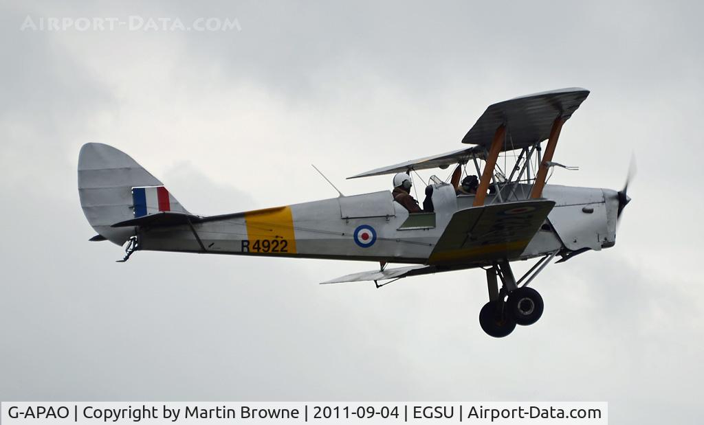 G-APAO, 1940 De Havilland DH-82A Tiger Moth II C/N 82845, SHOT AT DUXFORD
