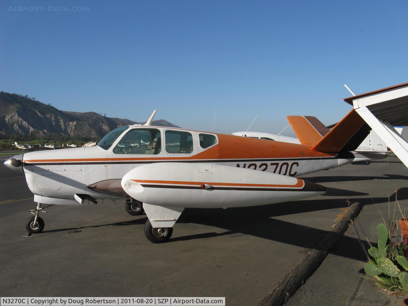 N3270C, 1954 Beech E35 C/N D-3936, 1954 Beech E35 BONANZA, Continental E225-8 225 Hp at takeoff for one minute @ 2,450 rpm, tip tanks