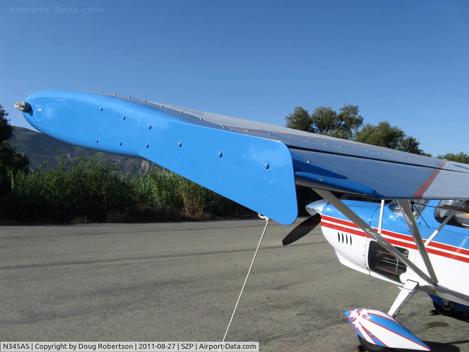 N345AS, 1980 Bellanca 8KCAB Decathlon C/N 592-80, 1980 Bellanca 8KCAB SUPER DECATHLON, Lycoming AEIO-360 180 Hp, wing end fence