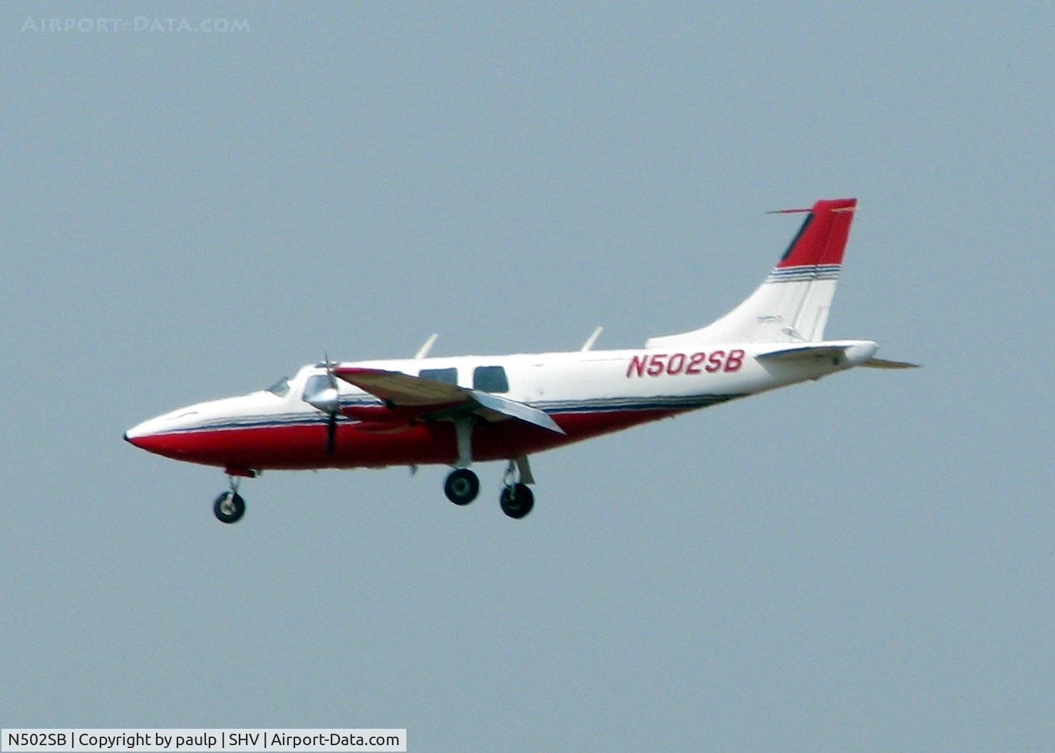 N502SB, 1978 Piper Aerostar 601P C/N 61P-0502-207, Landing at Shreveport Regional.