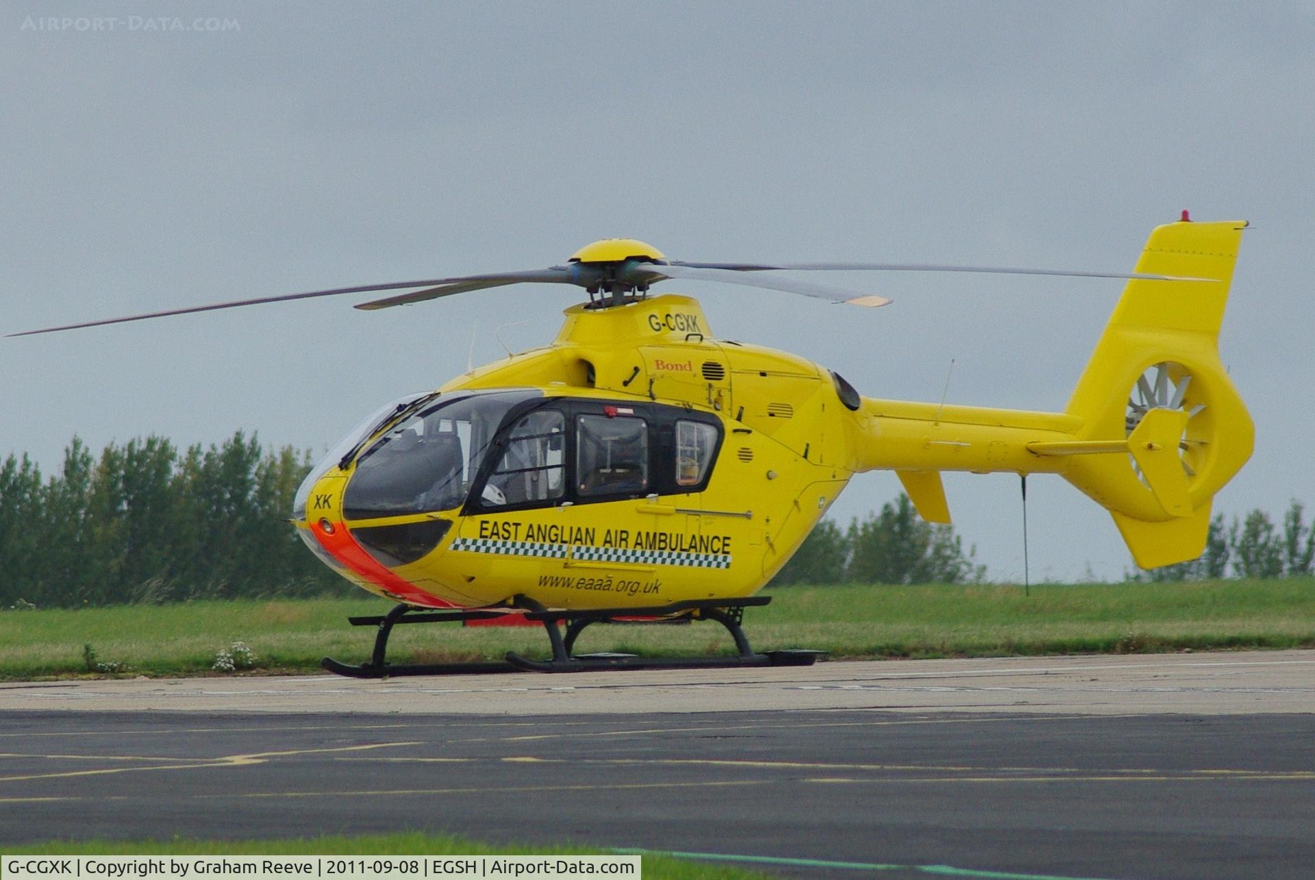G-CGXK, 1998 Eurocopter EC-135T-1 C/N 0044, Parked at Norwich.