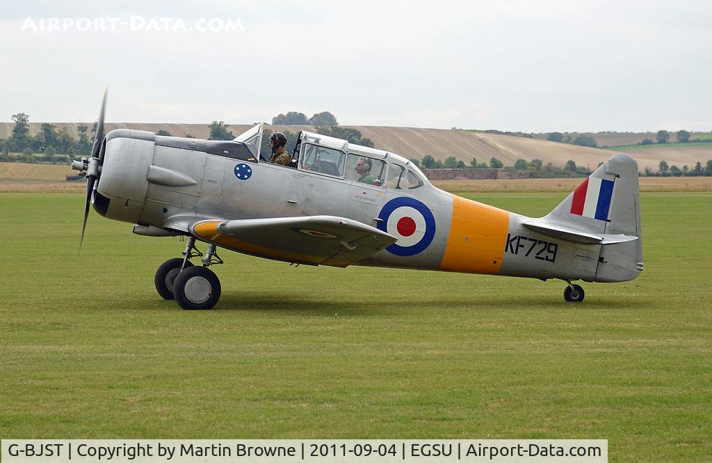 G-BJST, 1953 Canadian Car & Foundry T-6H Harvard Mk.4M C/N 14A-2429, SHOT AT DUXFORD ON A VERY DULL DAY