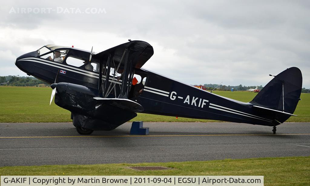 G-AKIF, 1944 De Havilland DH-89A Dominie/Dragon Rapide C/N 6838, SHOT AT DUXFORD ON A VERY DULL AND RAINY DAY