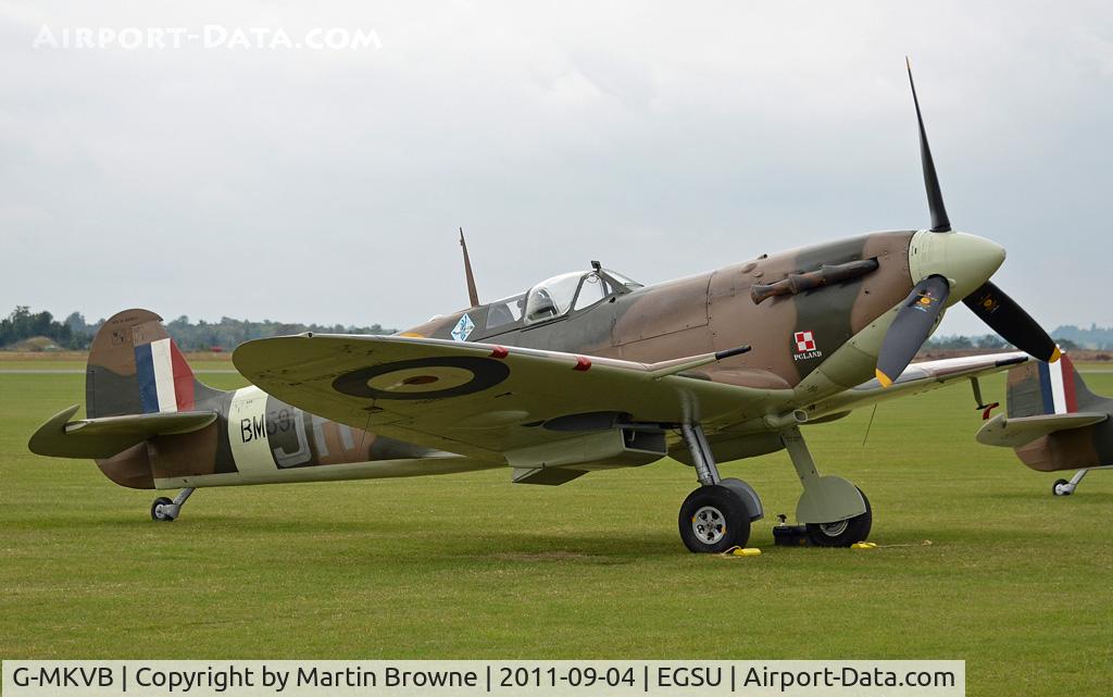 G-MKVB, 1942 Supermarine 349 Spitfire LF.Vb C/N CBAF.2461, SHOT ON A VERY DULL DAY AT DUXFORD