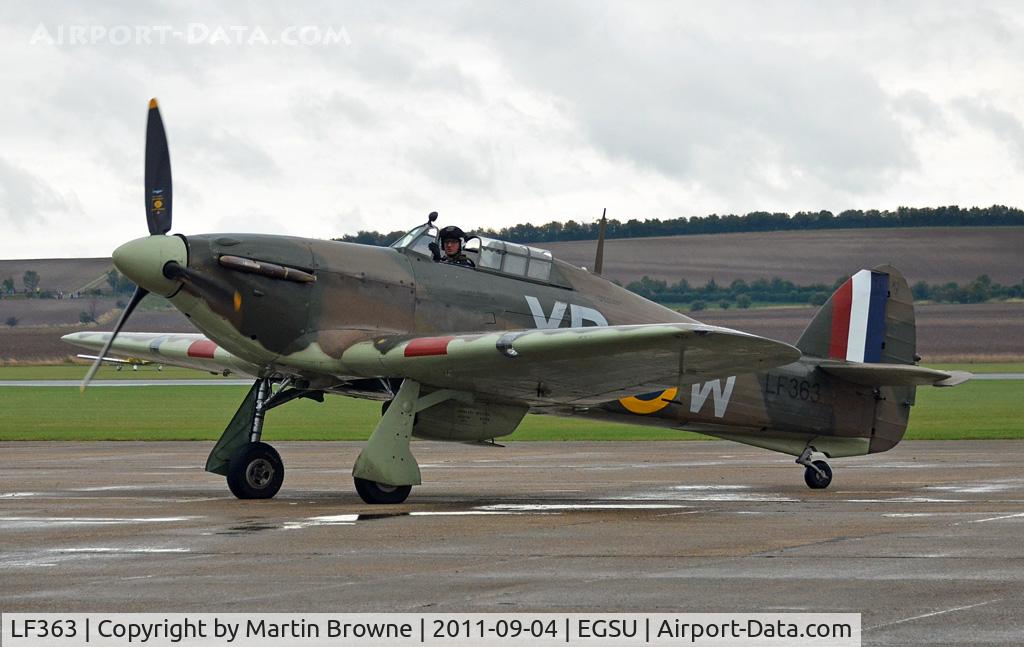 LF363, 1944 Hawker Hurricane IIC C/N 41H/469290, SHOT AT DUXFORD ON A VERY DULL AND RAINY DAY