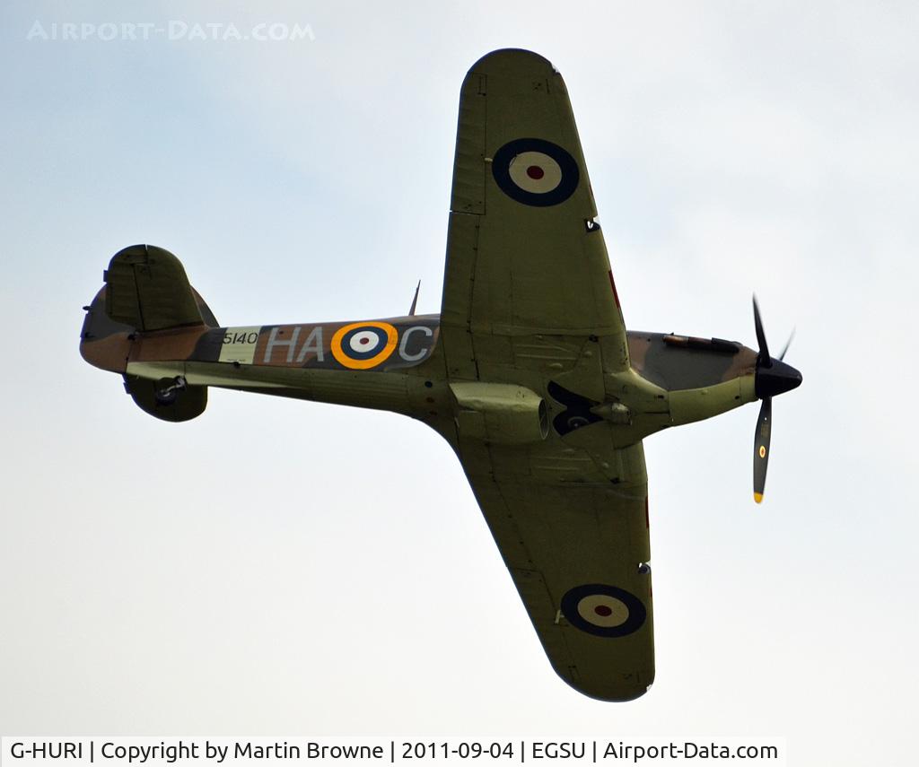 G-HURI, 1942 Hawker (CCF) Hurricane Mk12A C/N 72036, SHOT ON A VERY BAD DAY AT DUXFORD