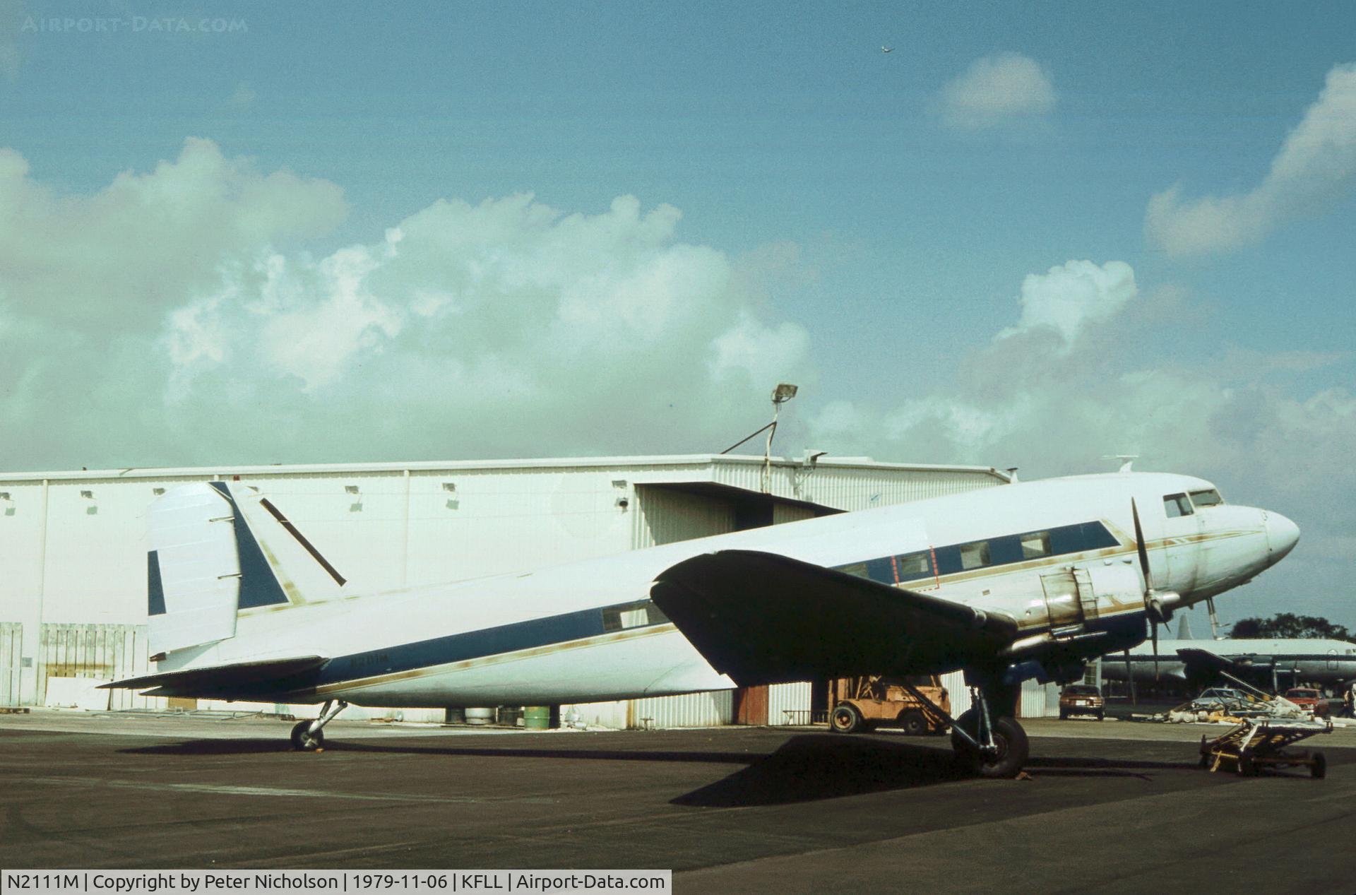 N2111M, Douglas DC3C C/N 4319, DC-3C as seen at Fort Lauderdale in November 1979.
