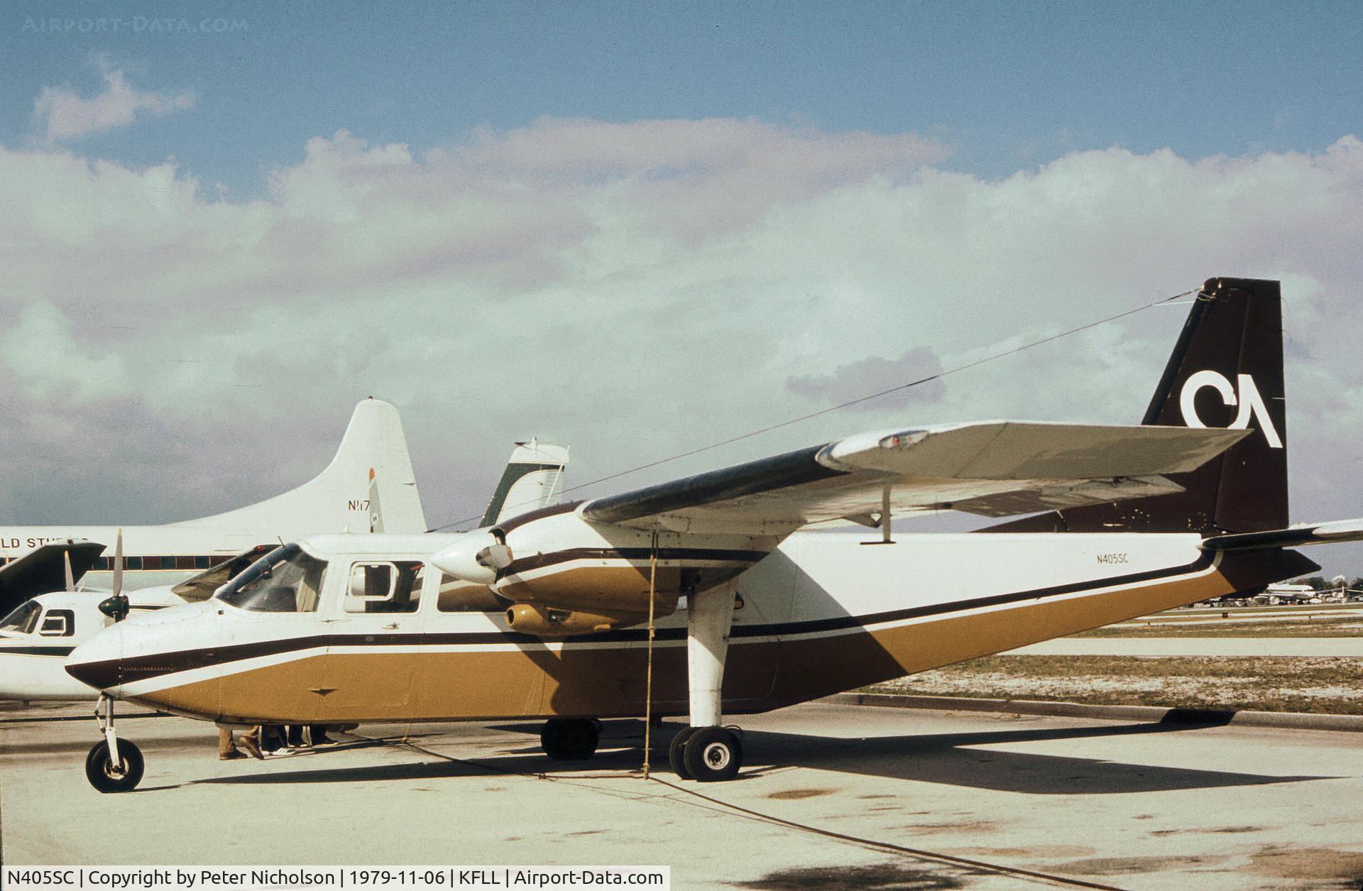 N405SC, Britten-Norman BN-2A Islander C/N 61, BN-2A Islander as seen at Fort Lauderdale in November 1979.