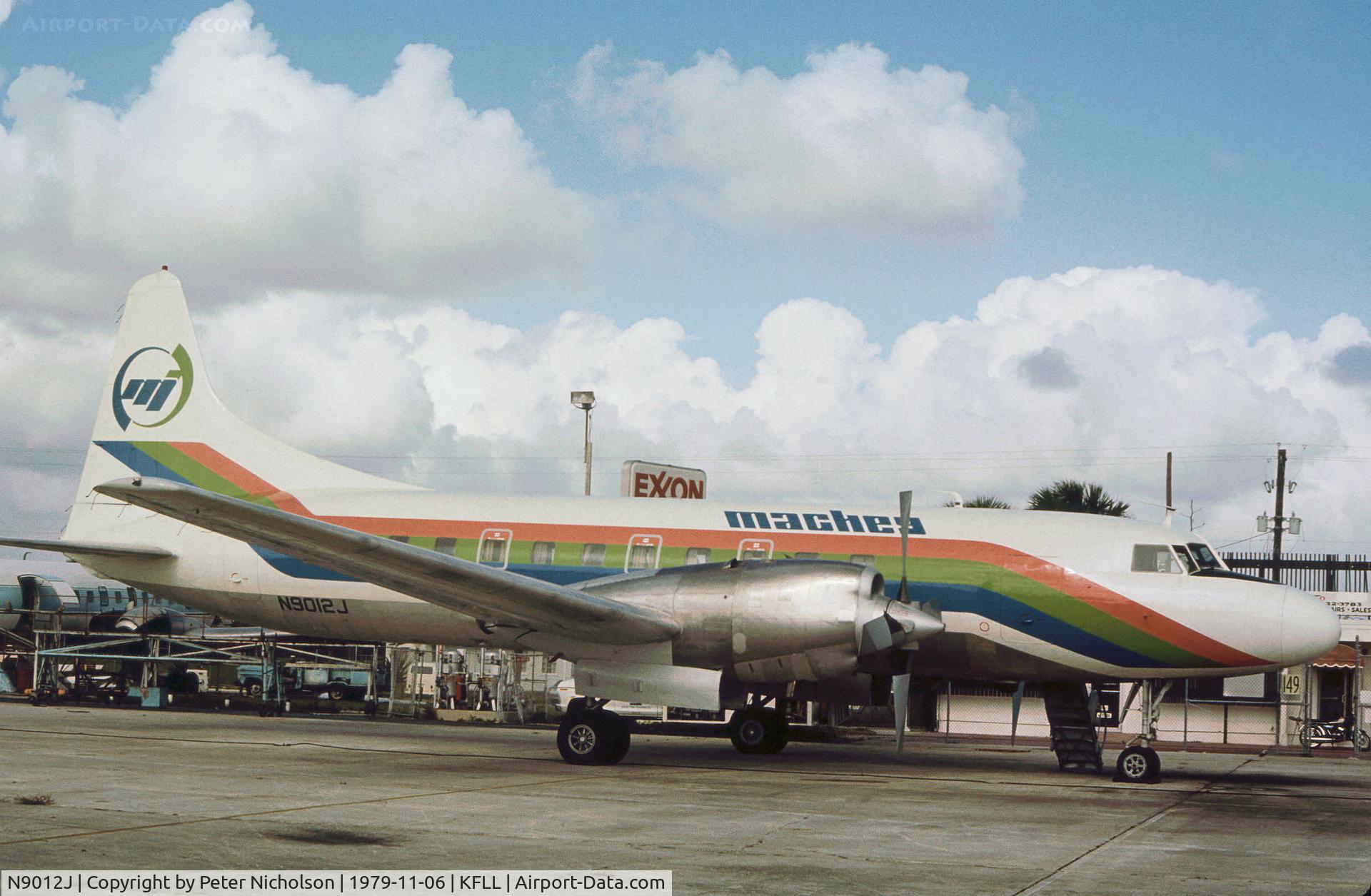 N9012J, 1953 Convair 580 C/N 56, Convair 580 of Mackey Airlines as seen at Fort Lauderdale in November 1979.