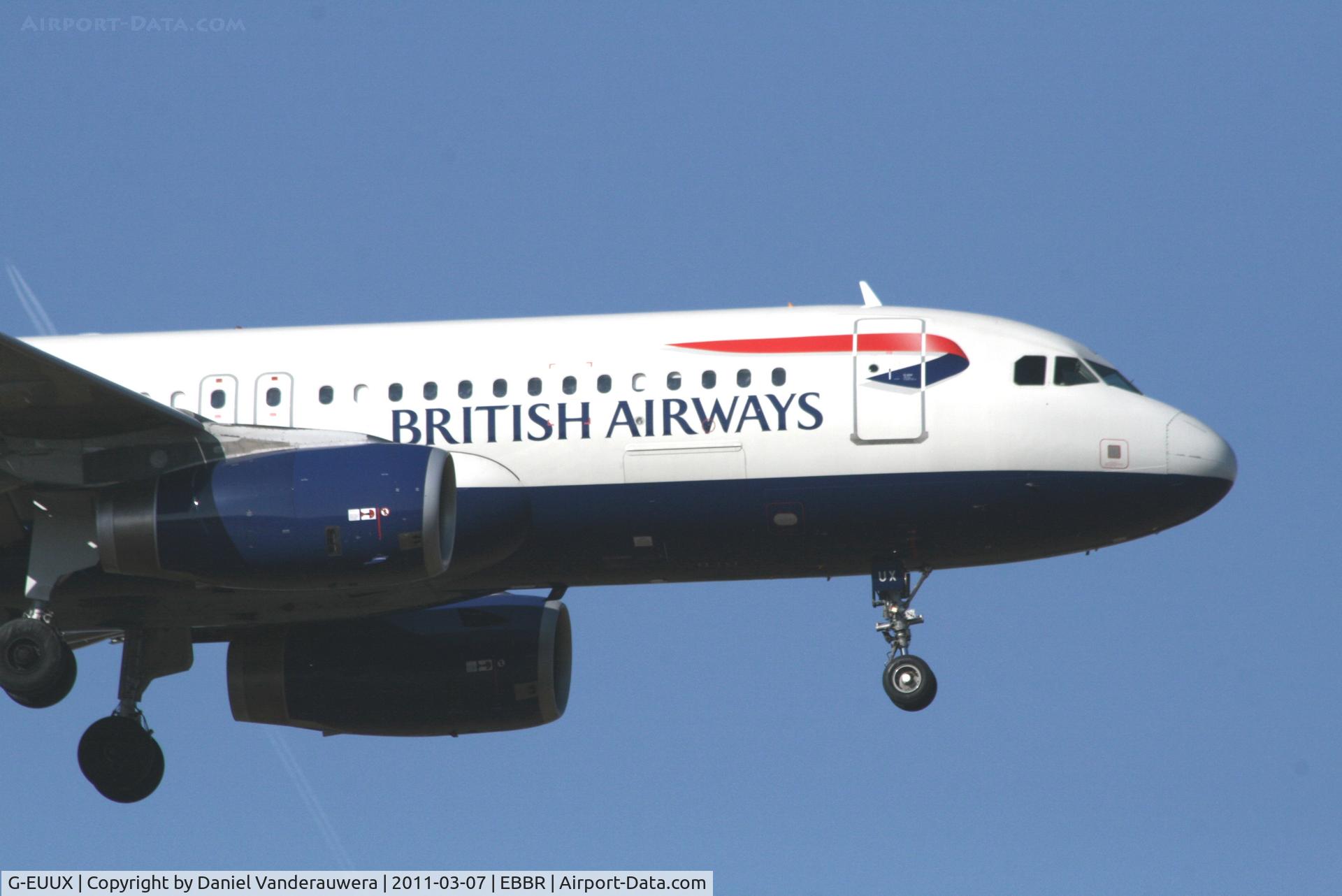 G-EUUX, 2008 Airbus A320-232 C/N 3550, Arrival of flight BA392 to RWY 02