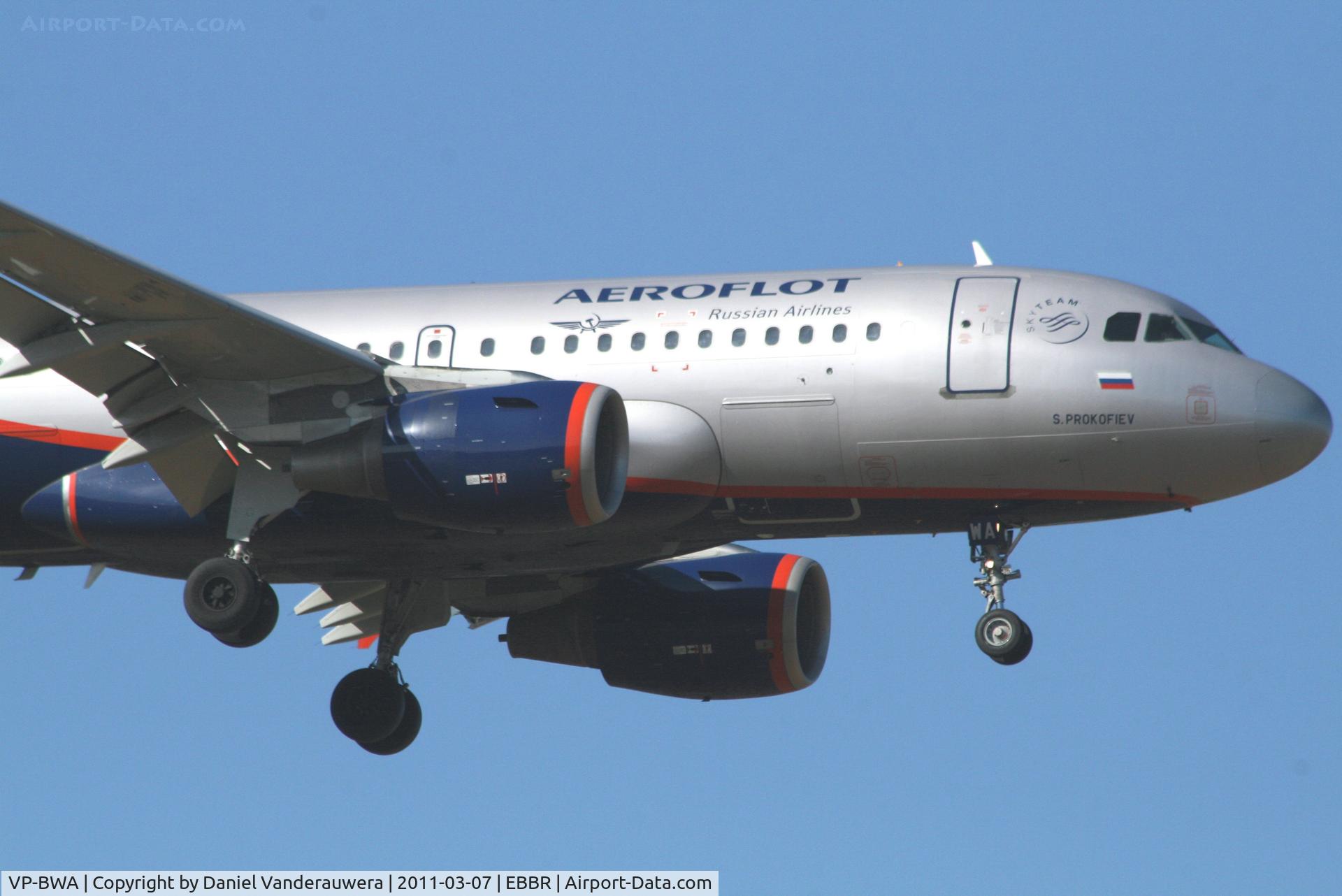 VP-BWA, 2003 Airbus A319-111 C/N 2052, Arrival of flight SU235 to RWY 02