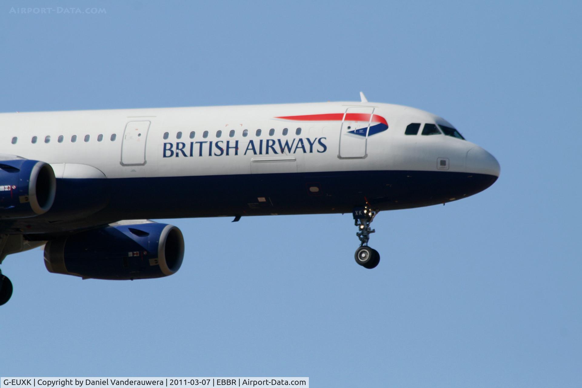 G-EUXK, 2007 Airbus A321-231 C/N 3235, Arrival of flight BA394 to RWY 02