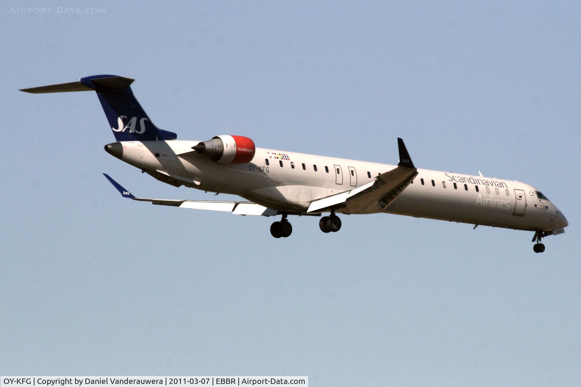 OY-KFG, 2009 Bombardier CRJ-900ER (CL-600-2D24) C/N 15237, Flight SK1591 is descending to RWY 02