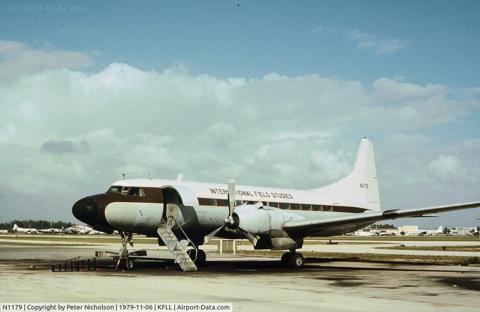 N1179, 1953 Convair 440-31 Metropolitan Metropolitan C/N 93, Convair 340 as seen at Fort Lauderdale in November 1979.