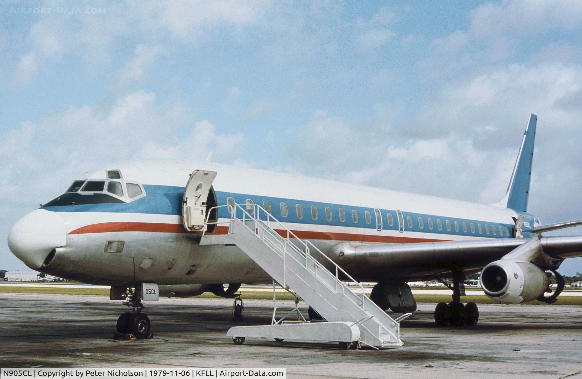 N905CL, 1960 Douglas DC-8-31 C/N 45274, DC-8-31 formerly of United Air Carriers as seen at Fort Lauderdale in November 1979.