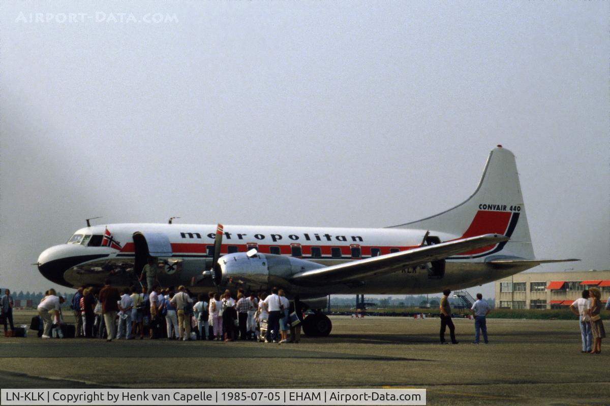 LN-KLK, 1956 Convair 440-75 Metropolitan C/N 357, Convair 440 of the Norsk Metropolitan Klubb at Schiphol-Oost for the 