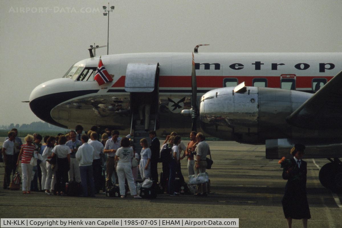 LN-KLK, 1956 Convair 440-75 Metropolitan C/N 357, Convair 440 of the Norsk Metropolitan Klubb at Schiphol-Oost for the 