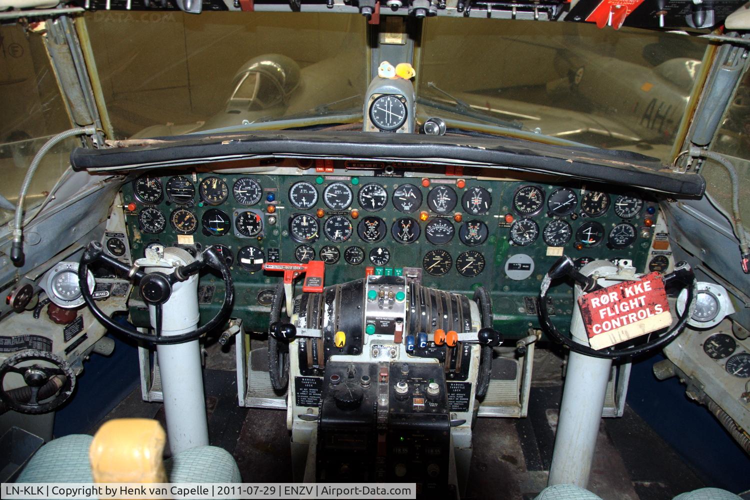 LN-KLK, 1956 Convair 440-75 Metropolitan C/N 357, Cockpit of the Convair 440 of the Norsk Metropolitan Klubb in the Aviation Museum at Sola airport near Stavanger in Norway.