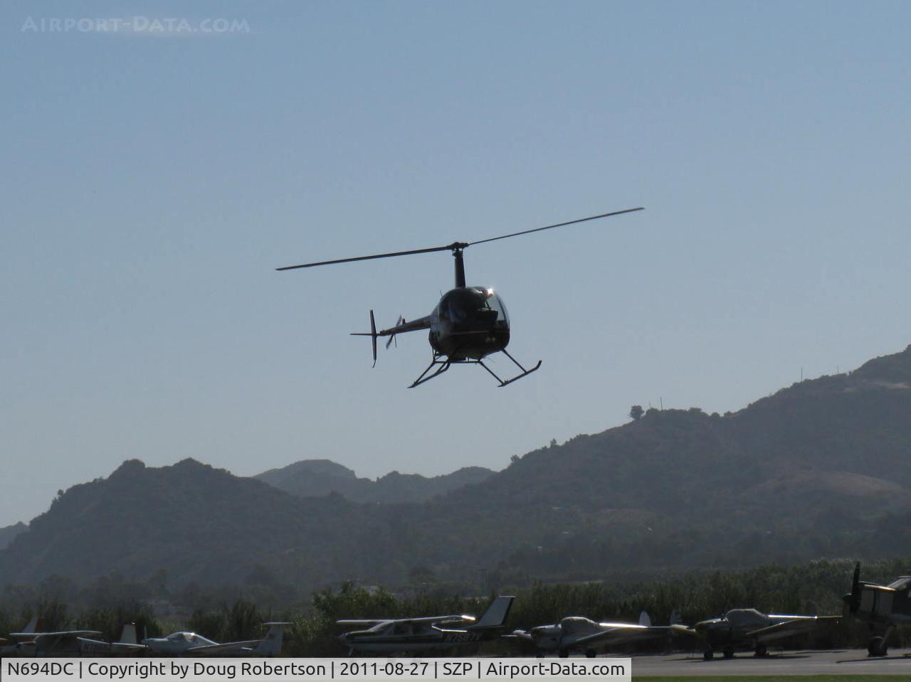 N694DC, 2004 Robinson R22 Beta C/N 3573, 2004 Robinson R22 BETA II, Lycoming O-360 derated to 131 Hp, approach